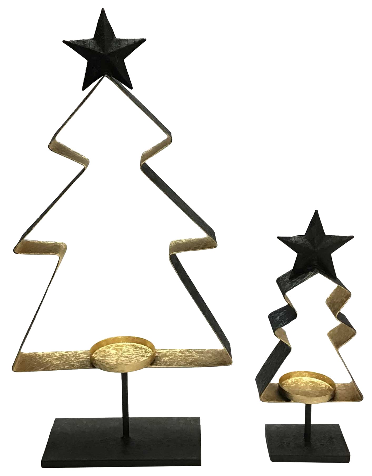Dekobaum Eisen schwarz gold 28x10x54cm