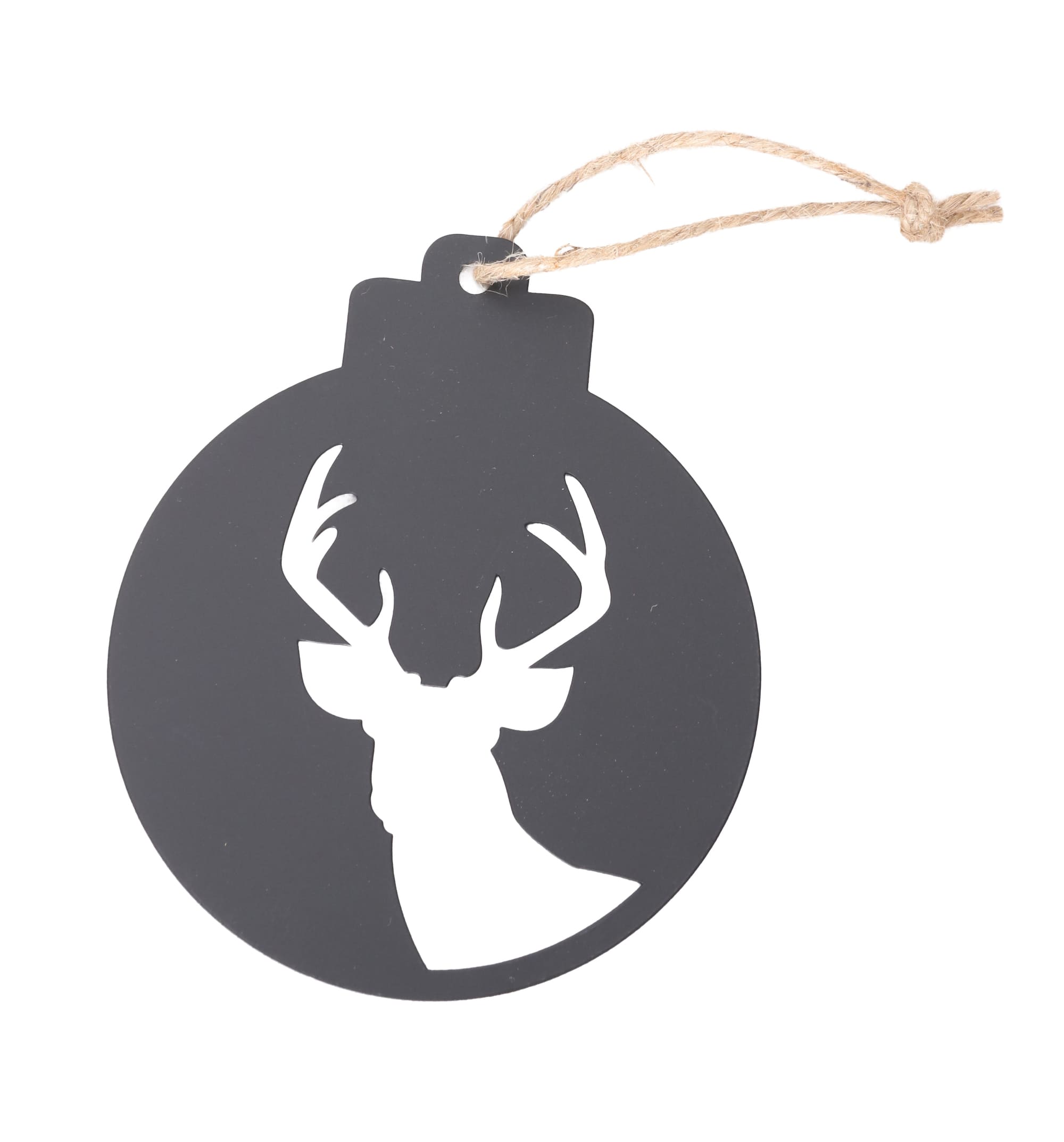 Anhänger Kugel Hirsch schwarz 16,5x1x20