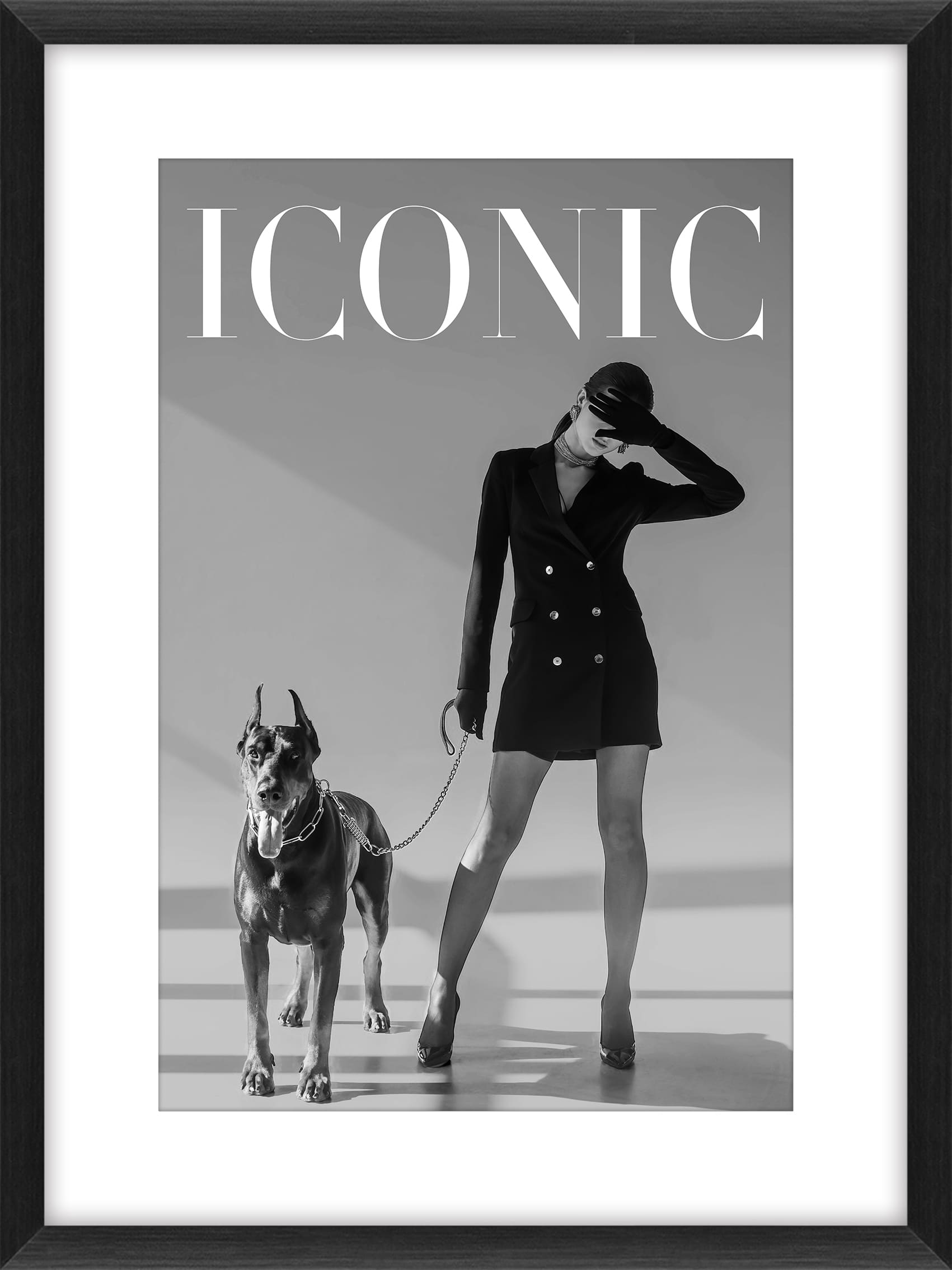 Bild Frame Lady with dog 60x80cm