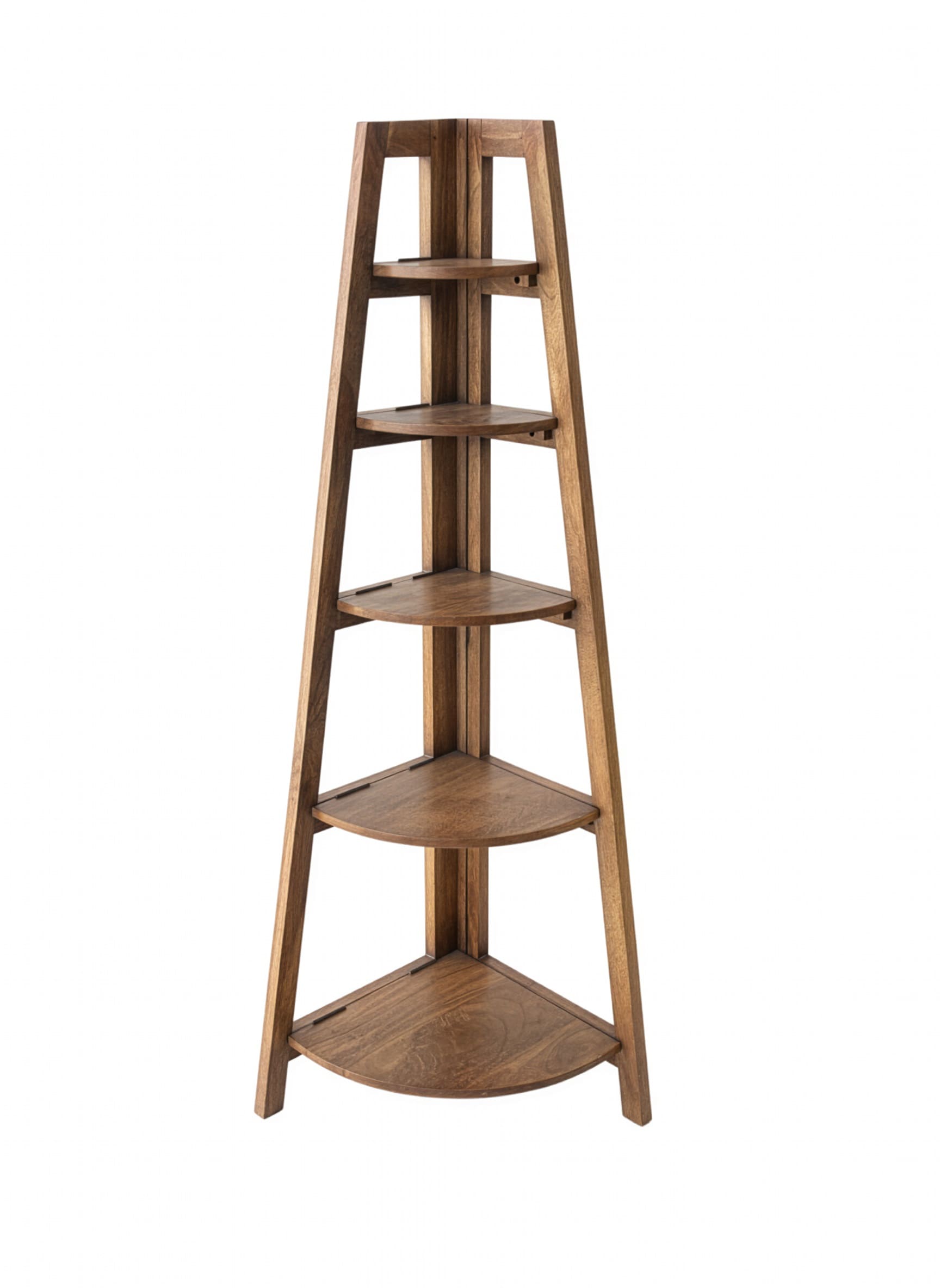 Eckregal 5er Holz Mango natur H=148cm