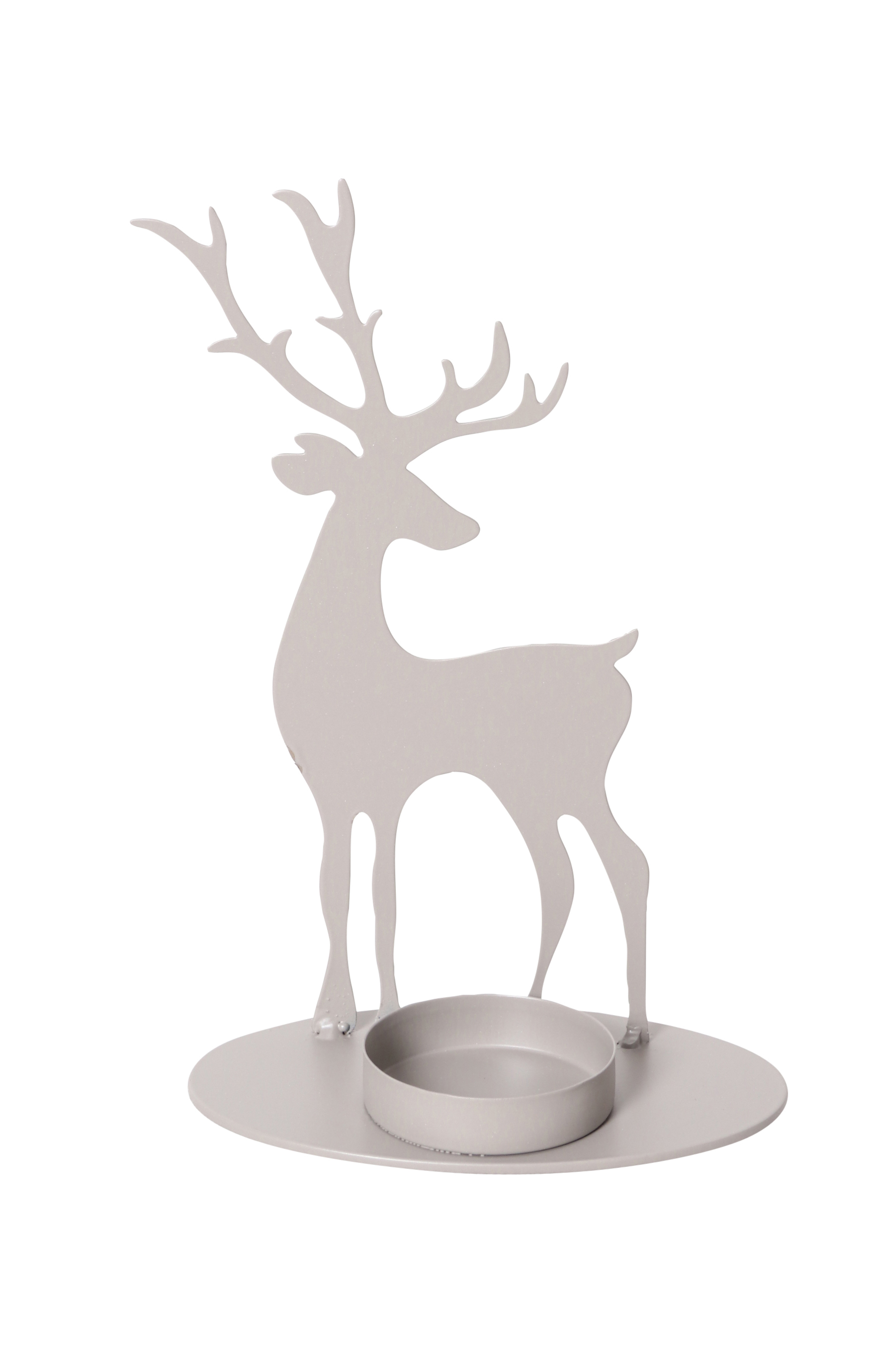 Kerzenständer Hirsch grau 12x6x19