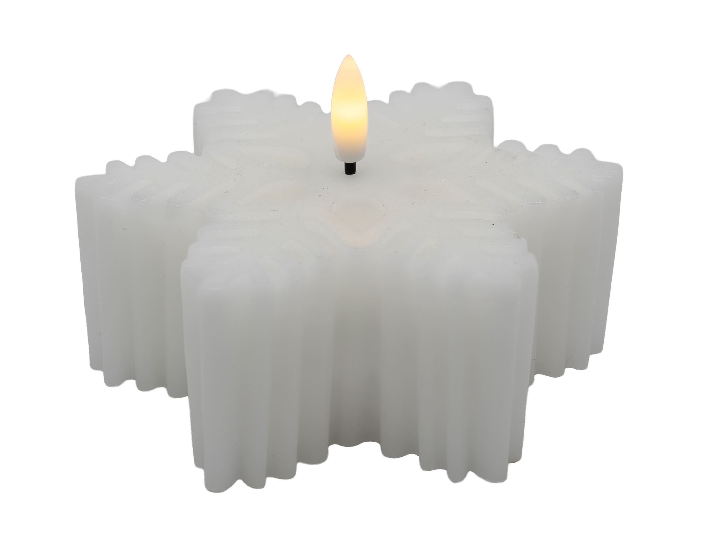 LED Schneeflockenkerze white 12,5x6