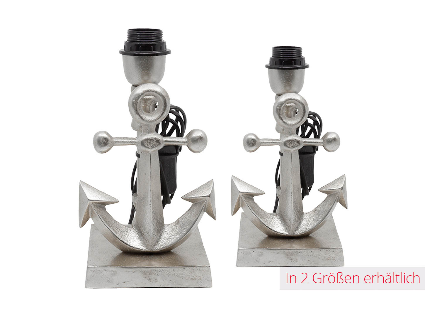 Lampenfuß Anker Alu Raw Nickel 16x13x32cm