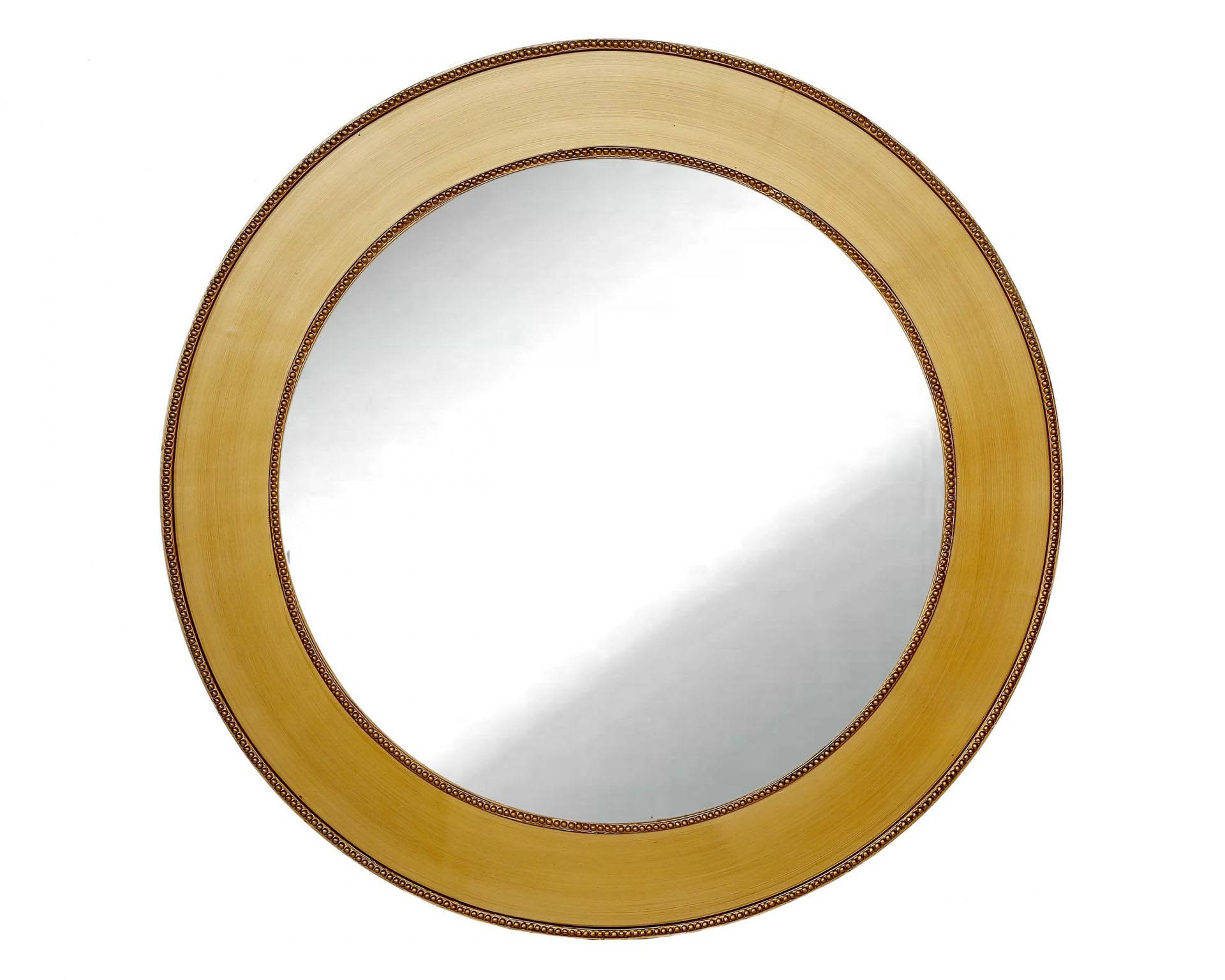 Wandspiegel Rahmen Holz gold D90cm