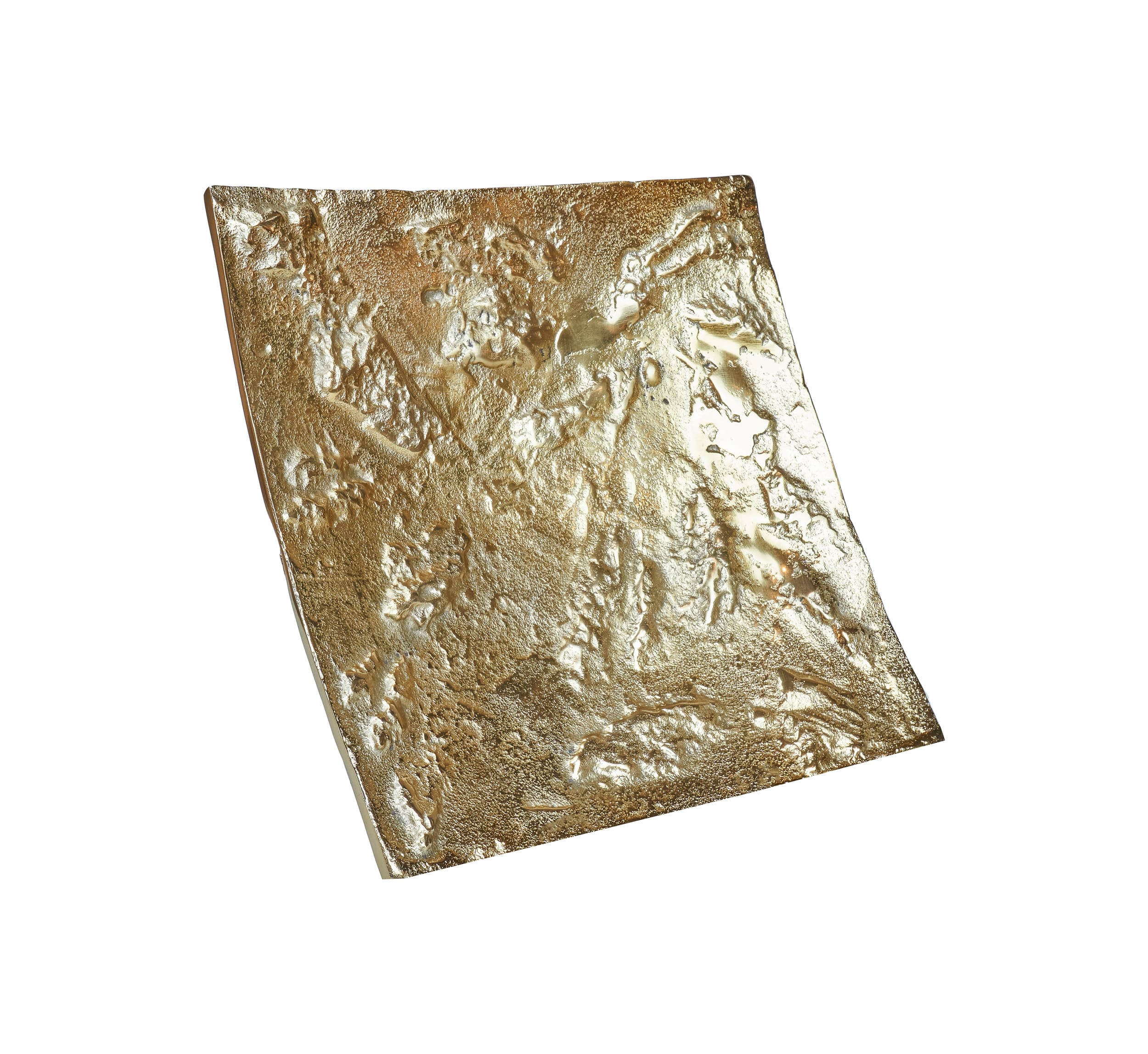 Teller quadratisch Alu Raw Gold 28x28x5cm