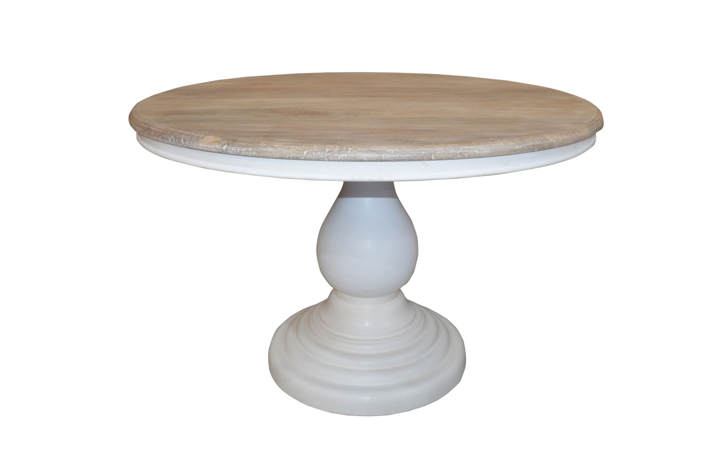 Esstisch Hampton Mangoholz weiß gewischt D=152cm H=76cm