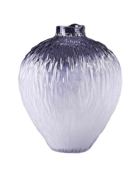 Vase Glas bauchig mit Strukturdekor milchig weiß D=30,5cm H=37cm
