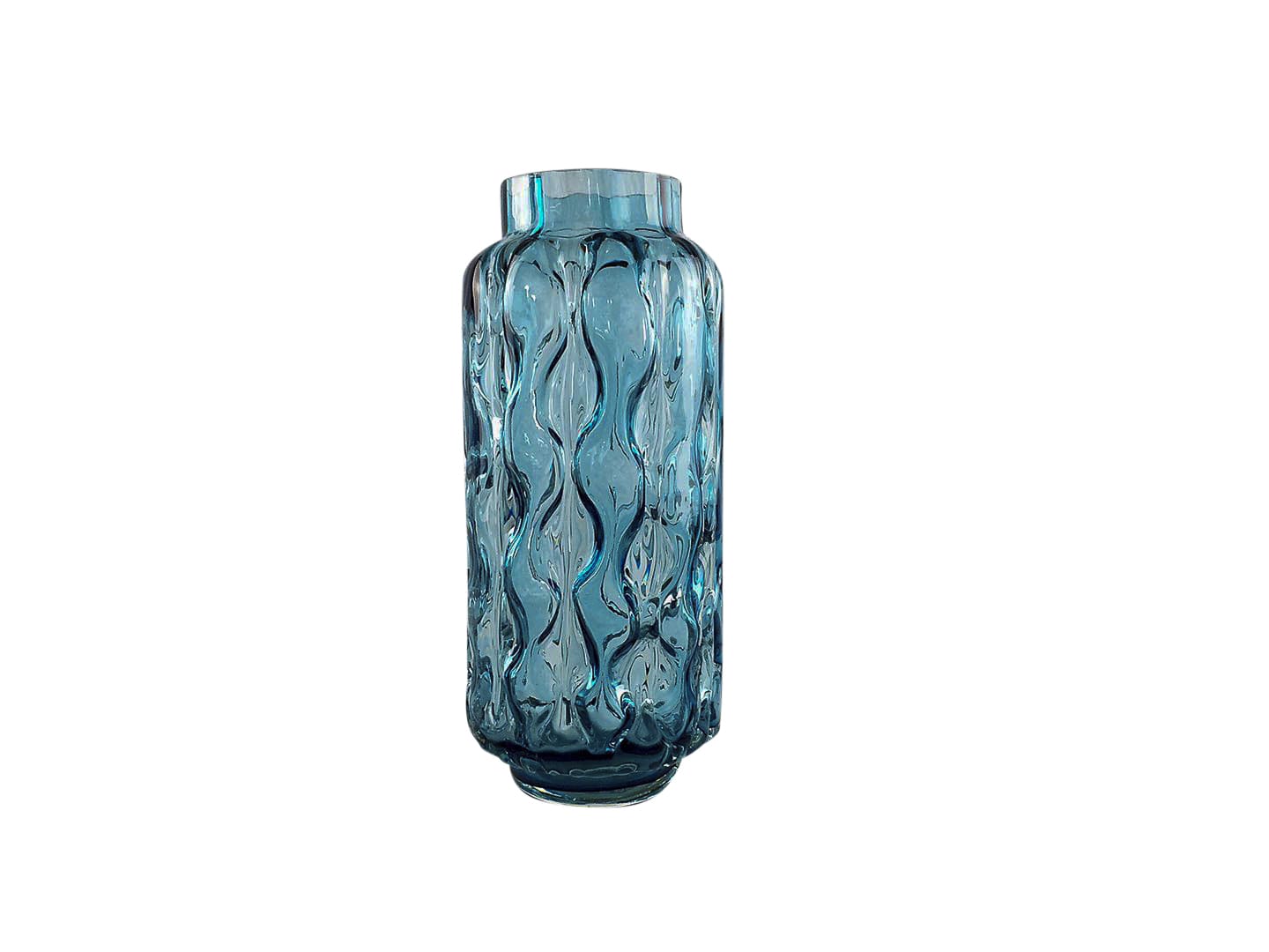 Vase Zylinder Glas blau 15,5x15,5x37cm