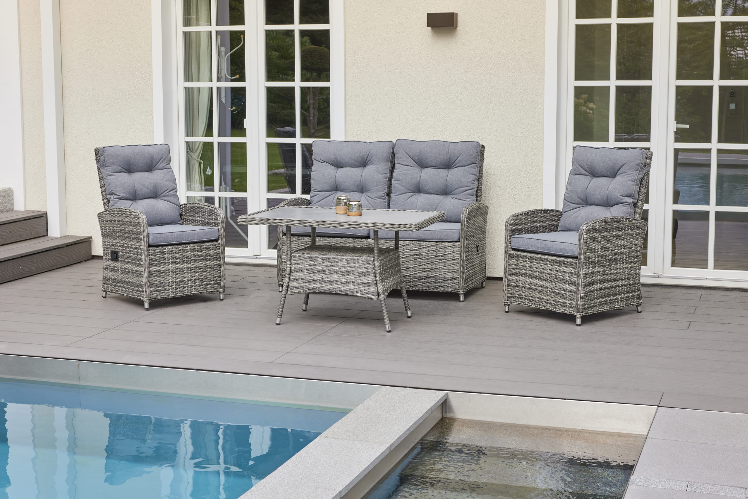 Lounge Set "Bailado" omega grey,4tlg.mit