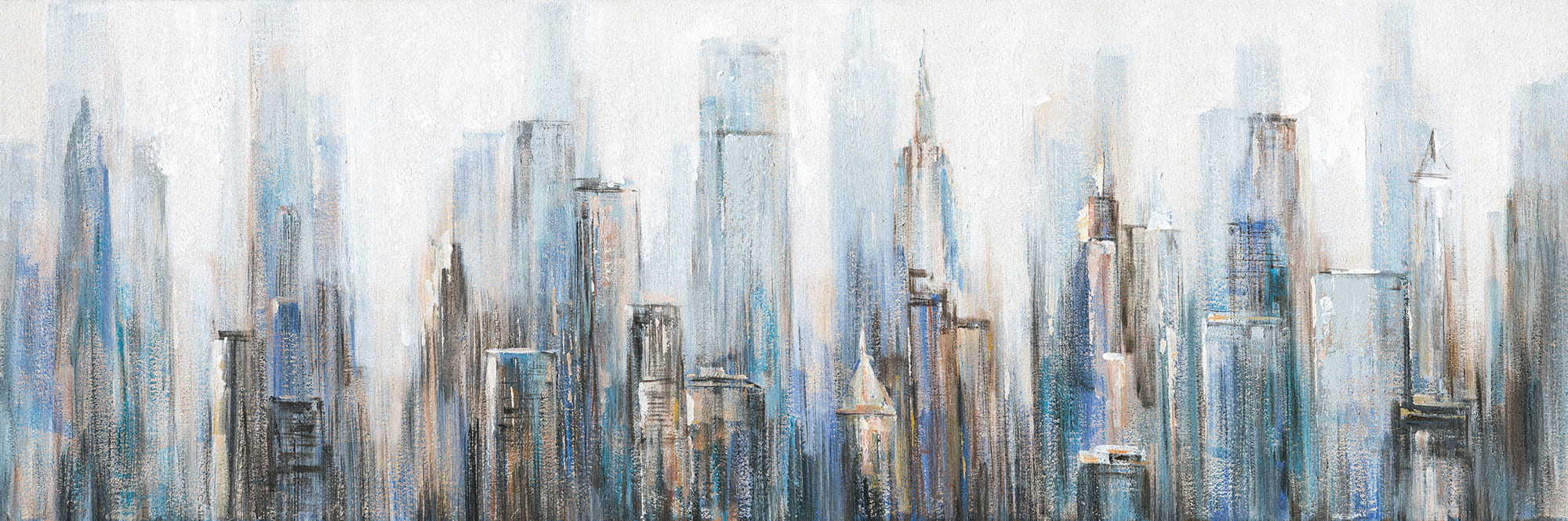 Ölbild New Yorker Skyline blau 150x50cm