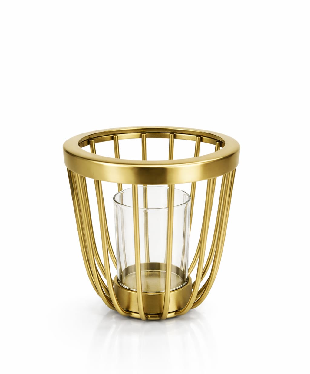 Kerzenhalter Korb ES gold matt H=20,5cm
