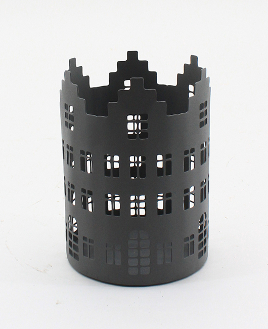 Häuserreihe Windlicht schwarz 13