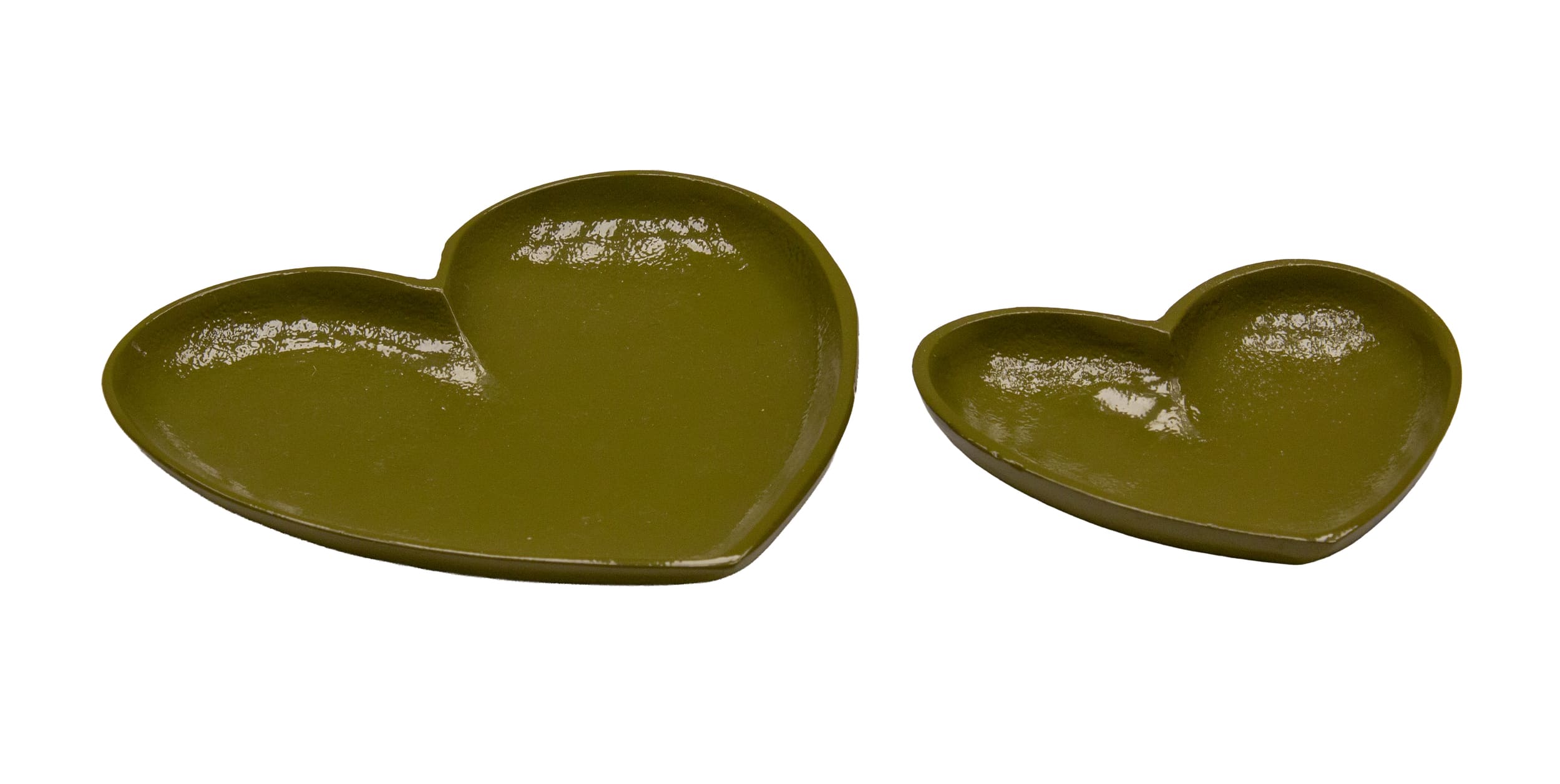 Kerzenteller Alu Herz moos 14x12x3cm