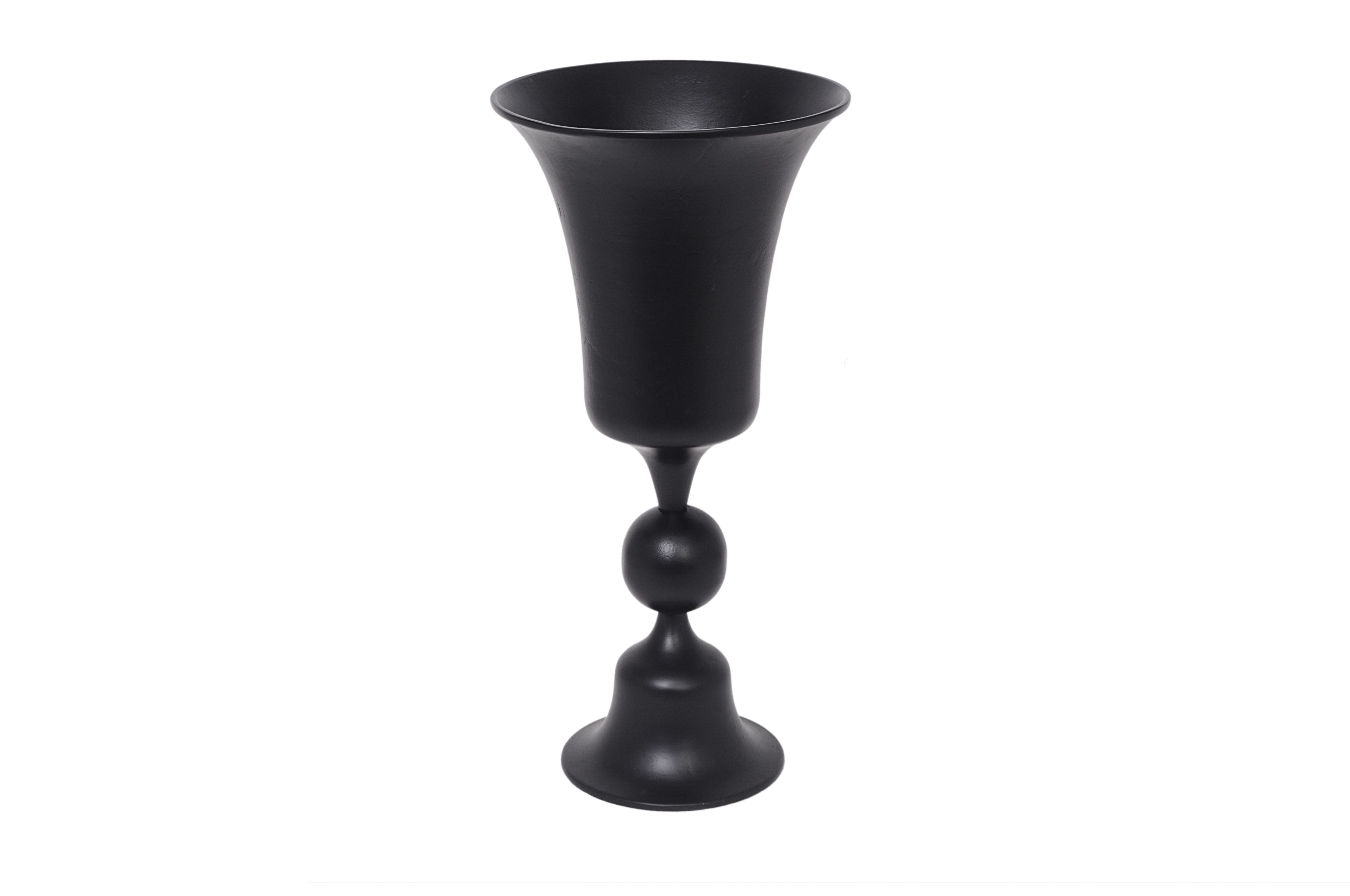 Standvase Kugel Alu schwarz 30x30x61cm