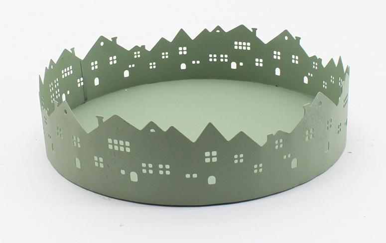 Häuserreihe Tablett grün 30