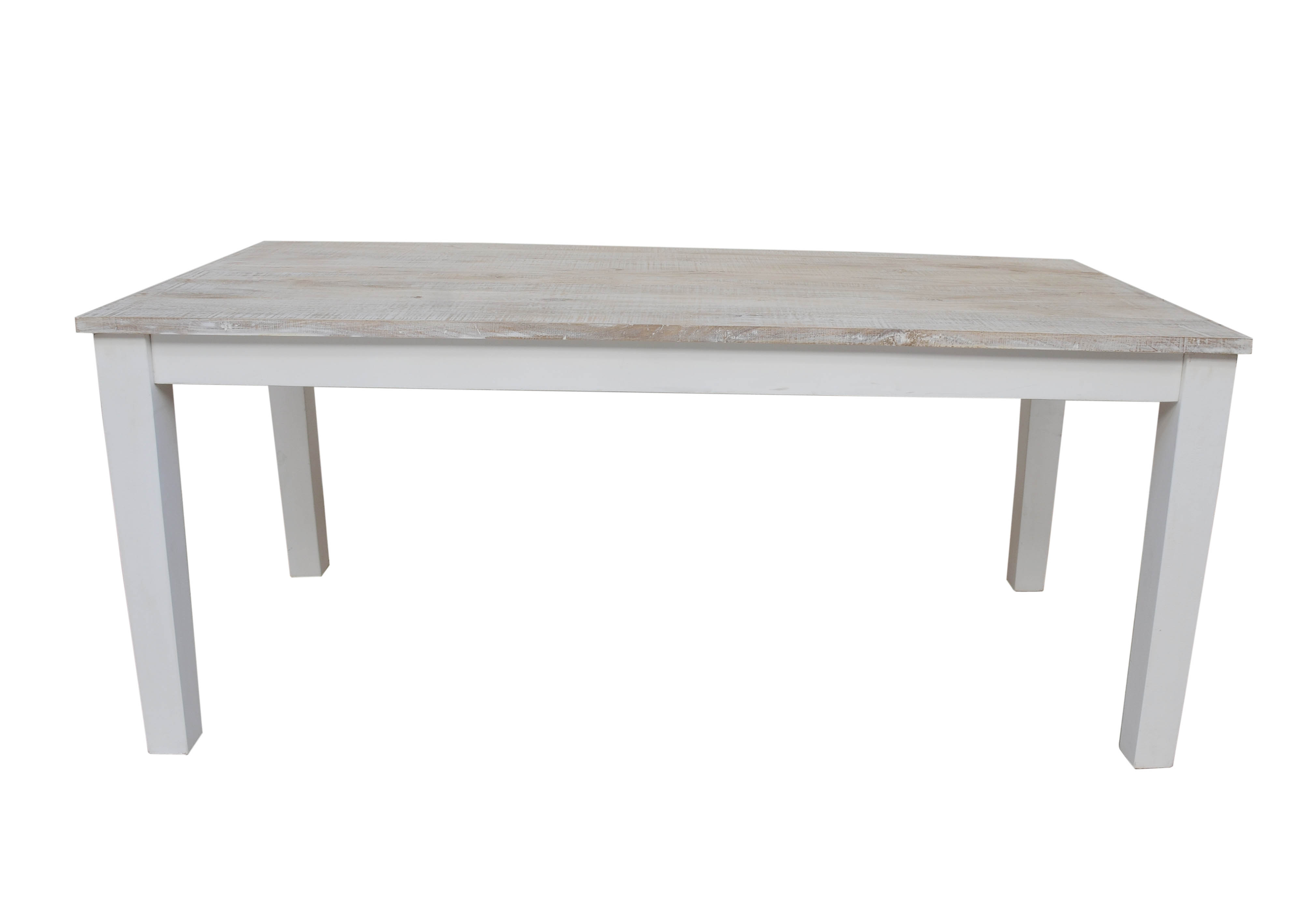 Esstisch Hampton Mangoholz weiß gewischt mit Schublade 180x90x77cm
