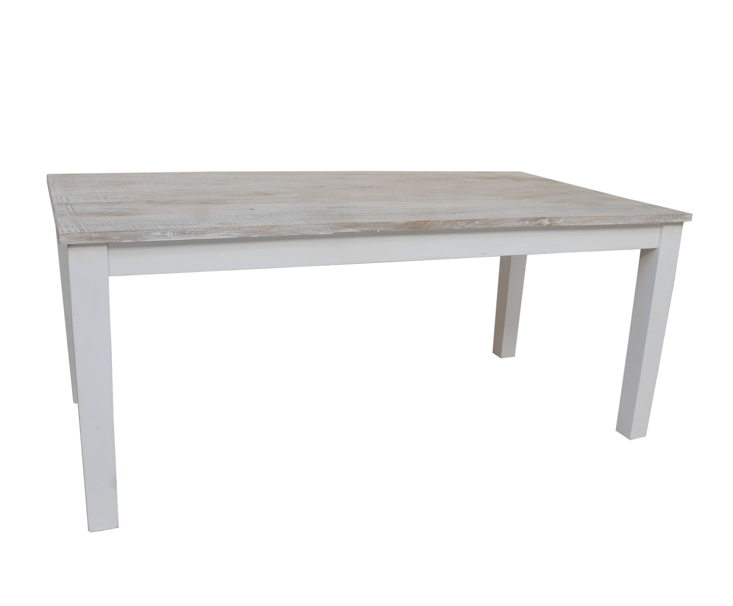Esstisch Hampton Mangoholz weiß gewischt mit Schublade 180x90x77cm