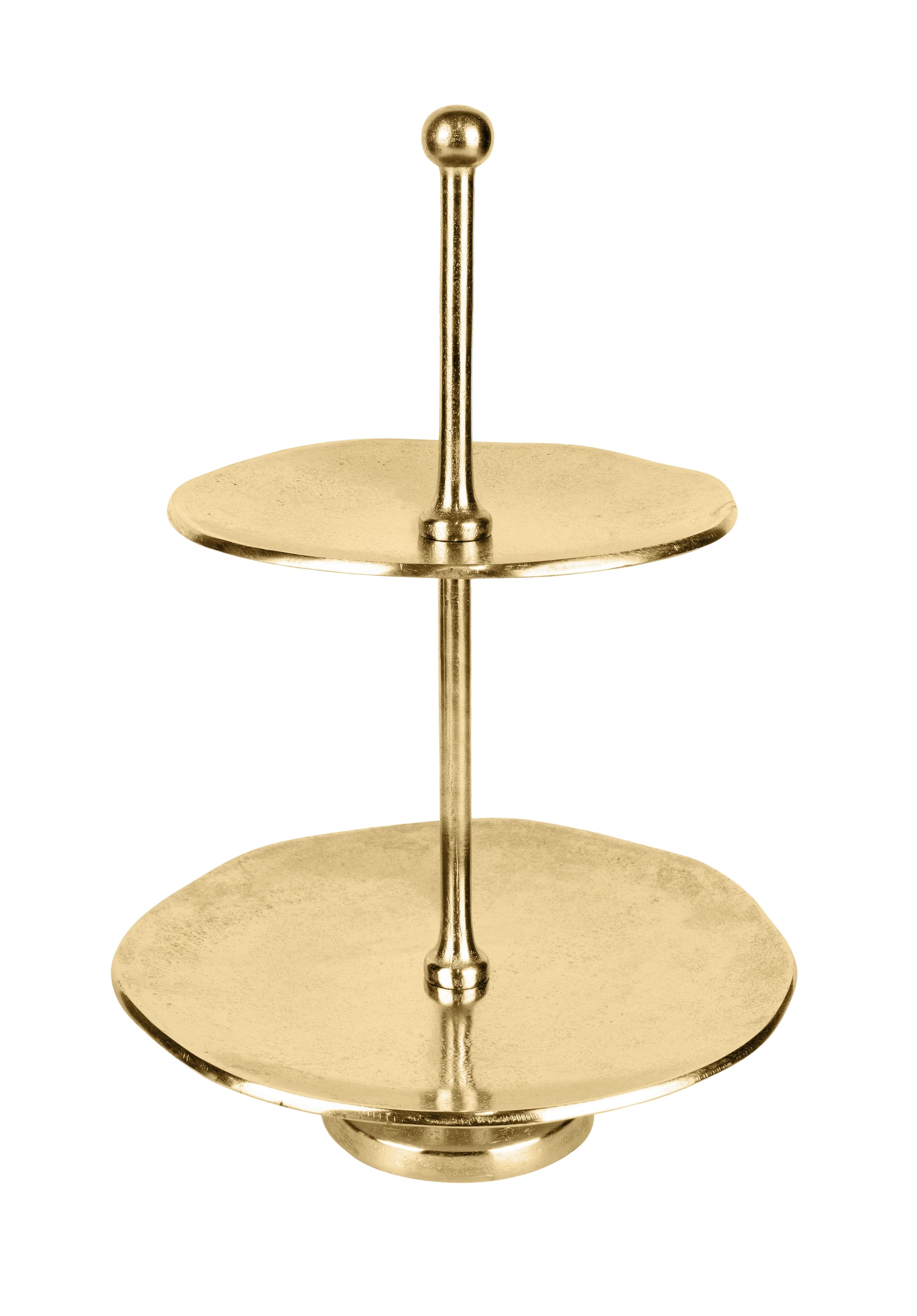 Etagere 2er mit Kugeldesing Alu new gold