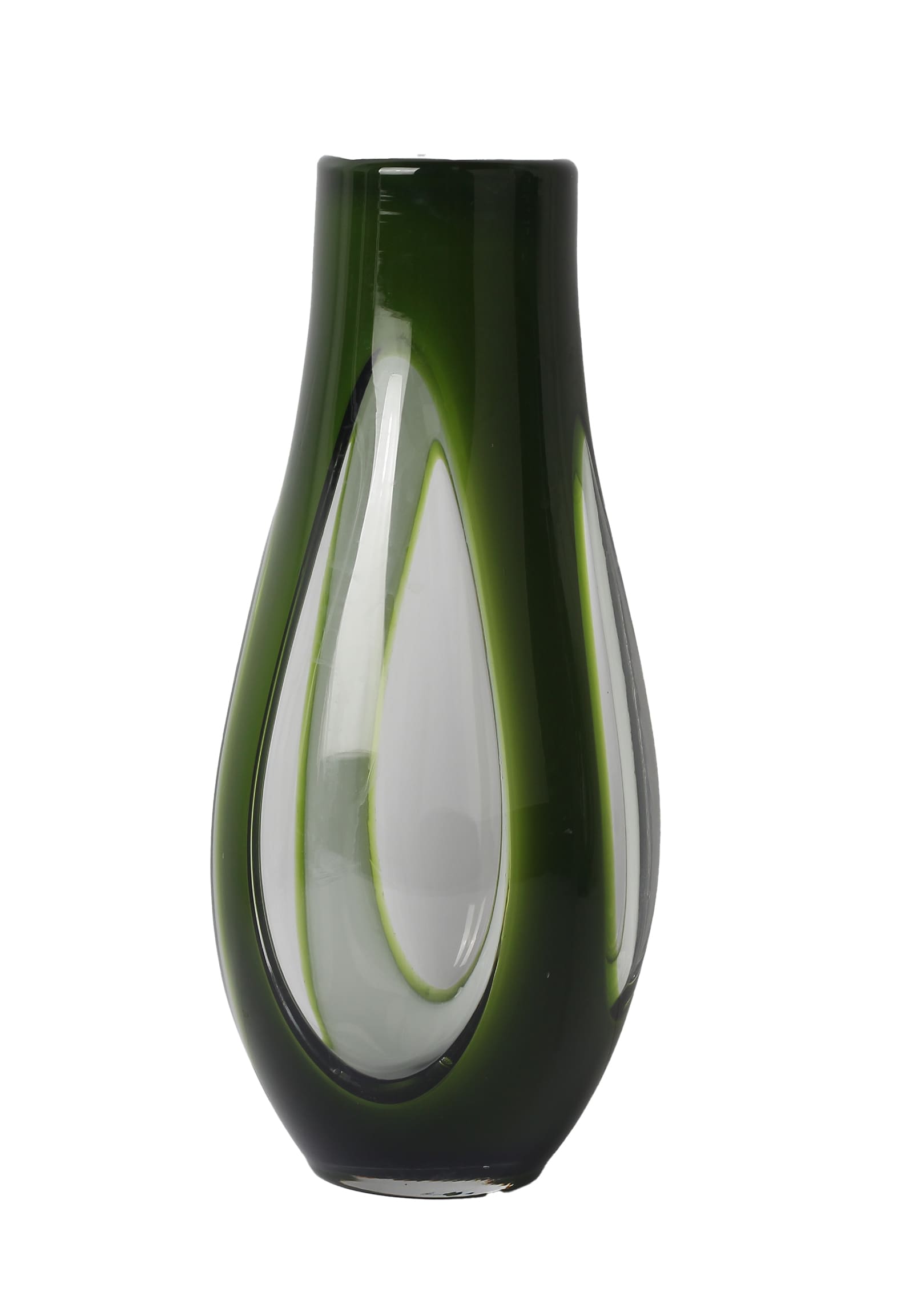 Glasvase bauchig modern grün klar 18x39cm