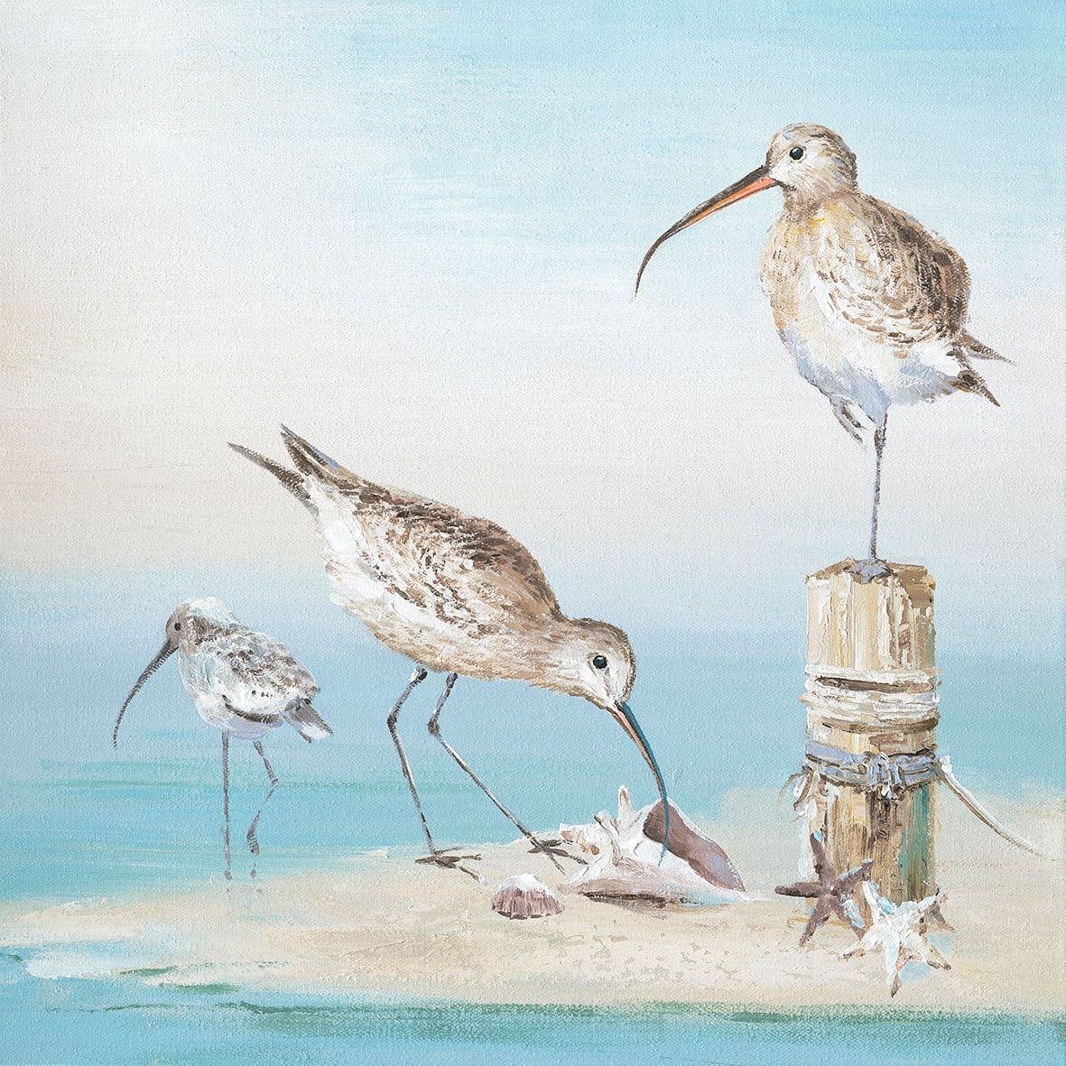 Ölbild Strandläufer auf der Suche 60x60