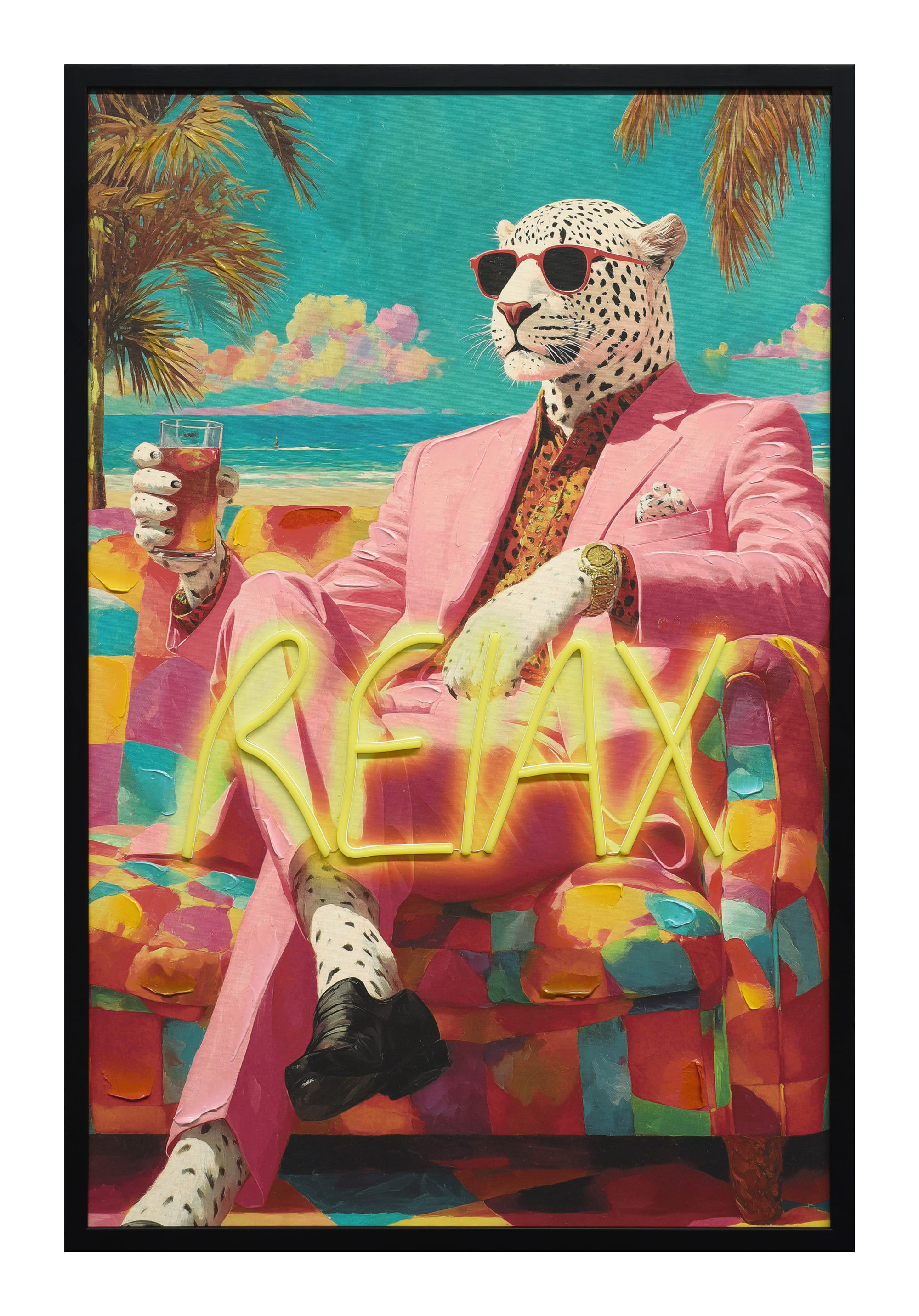 Bild LED gepard 60x90cm