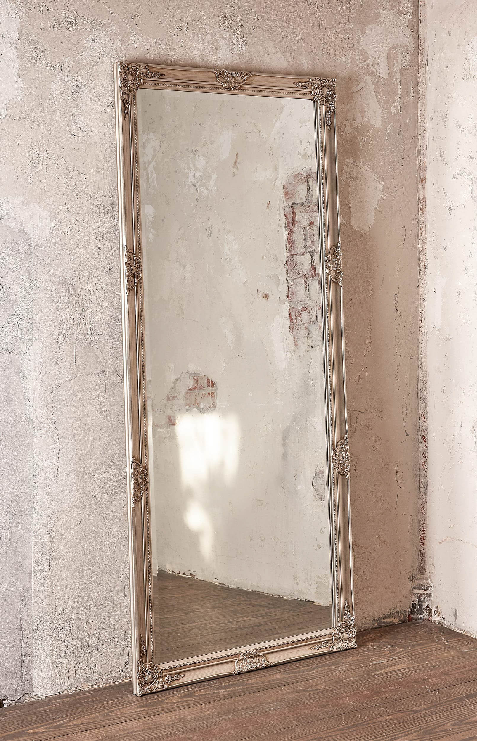 Wandspiegel Holz silber ca. 80 x 180 cm