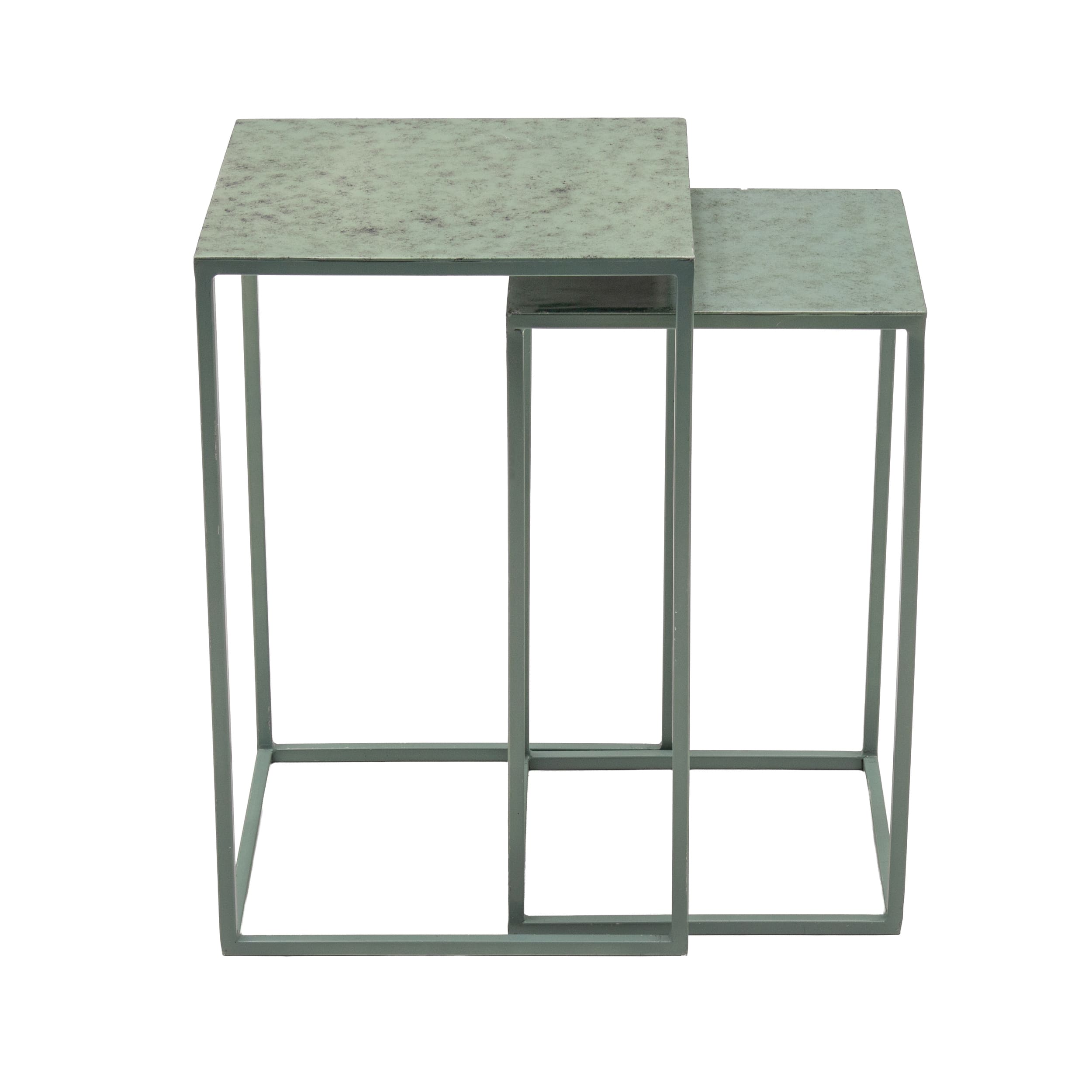 Beistelltisch Set/2 Eisen blau mix 36x36x55cm