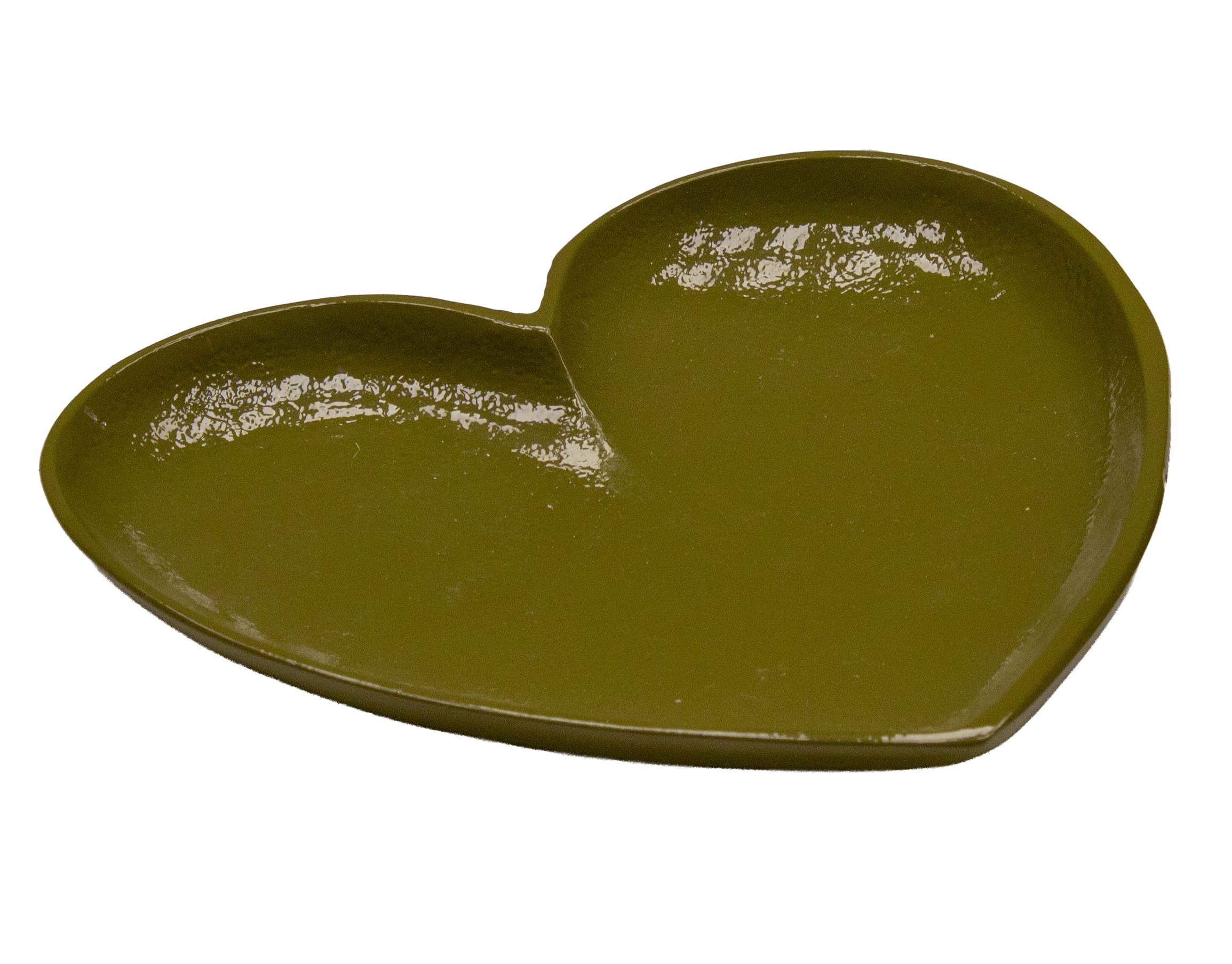 Kerzenteller Alu Herz moos 20x19x3cm