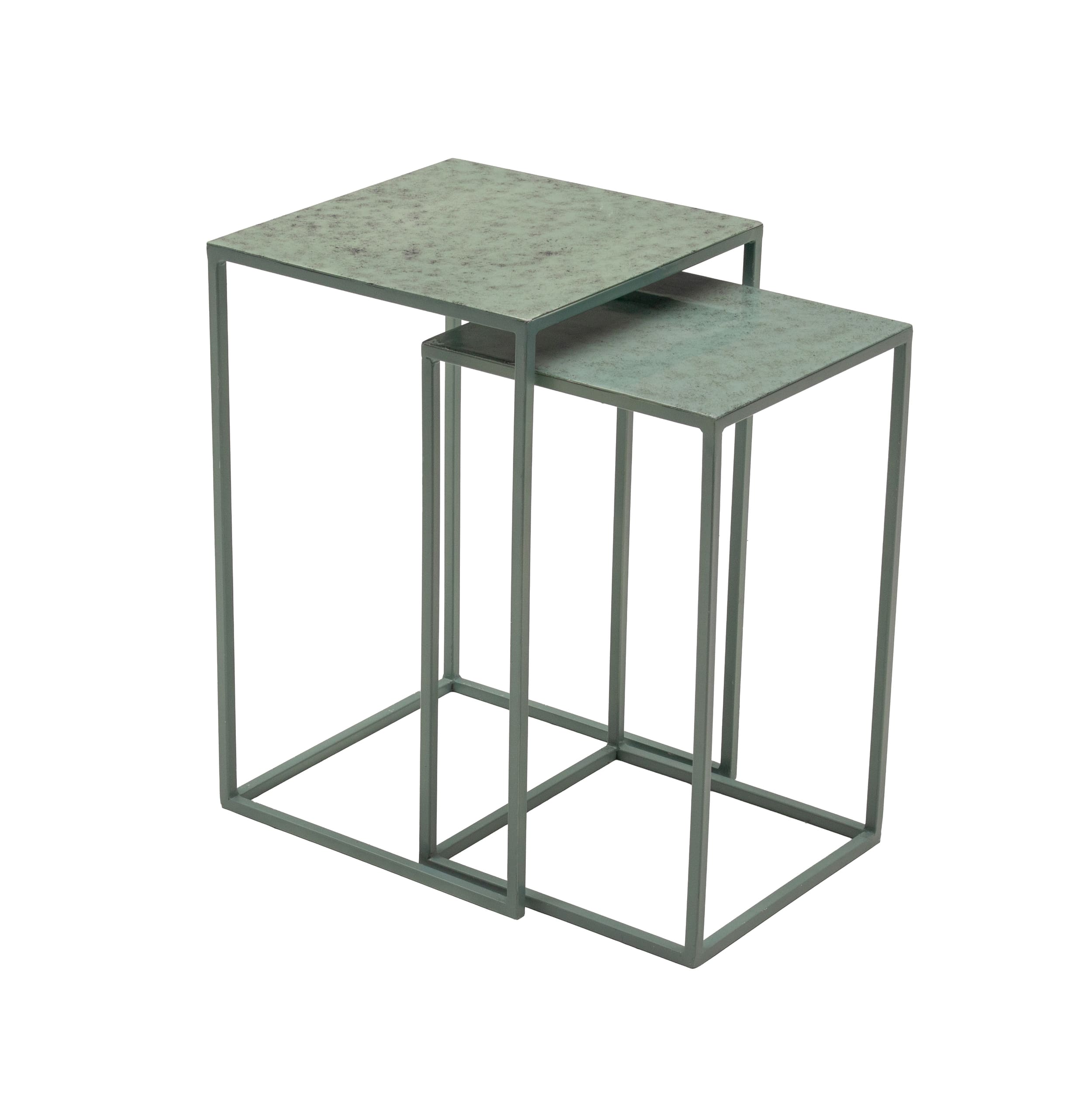 Beistelltisch Set/2 Eisen blau mix 36x36x55cm