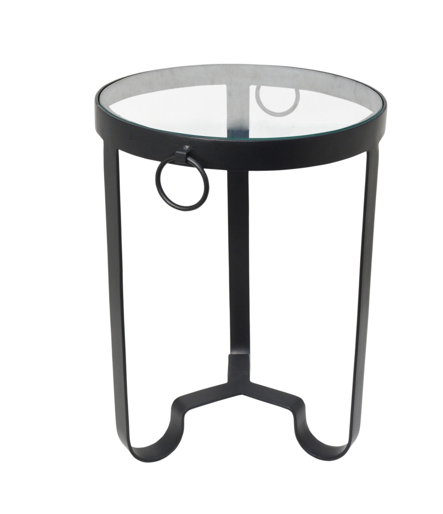 Tisch rund Eisen Glas schwarz H:56