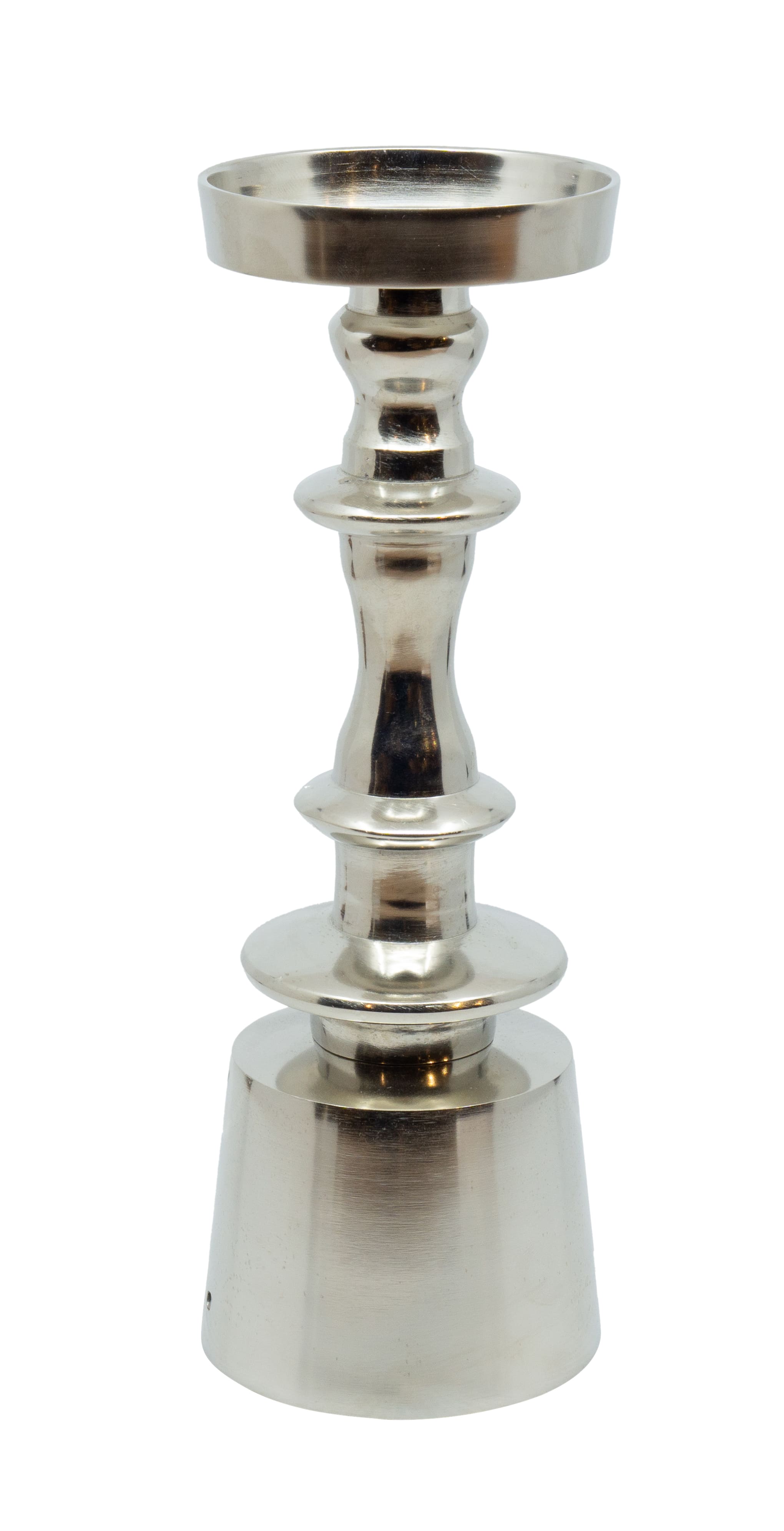 Kerzenständer für Stumpenkerzen Alu Nickel 9x9x26cm