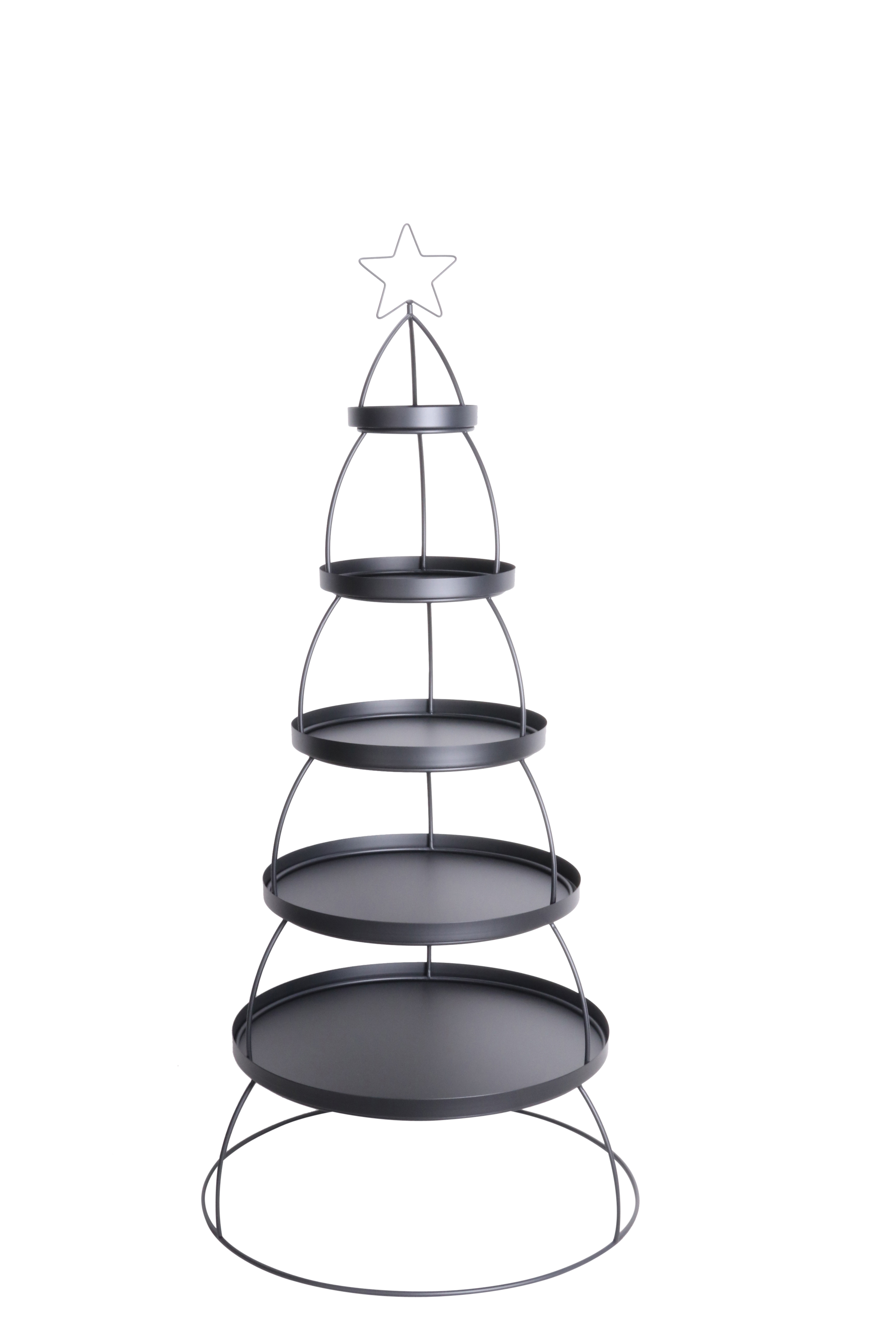 Etagere 5-stck Tannenbaum schw 60x60x158