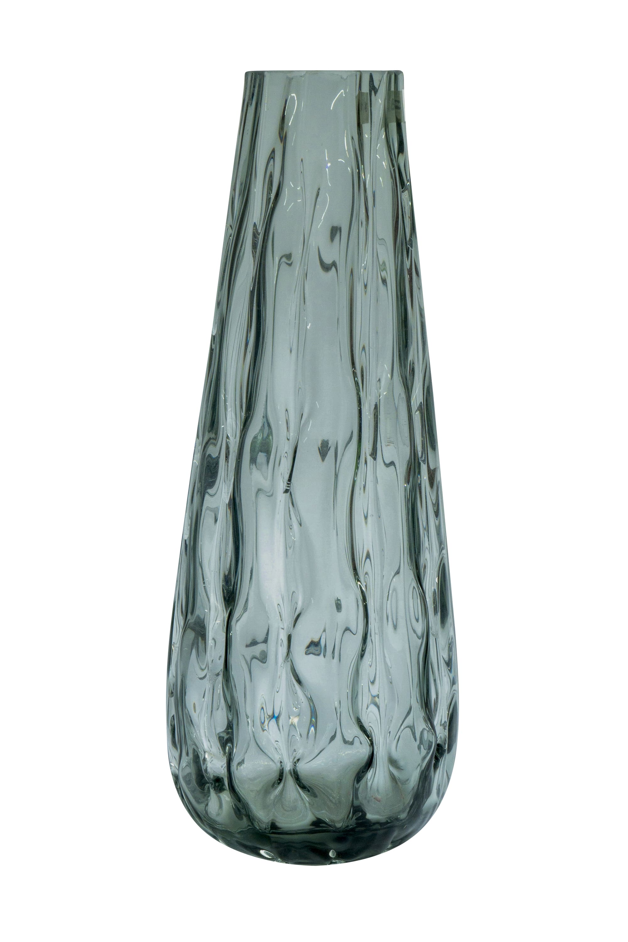 Vase länglich Glas grau 17x17x45cm