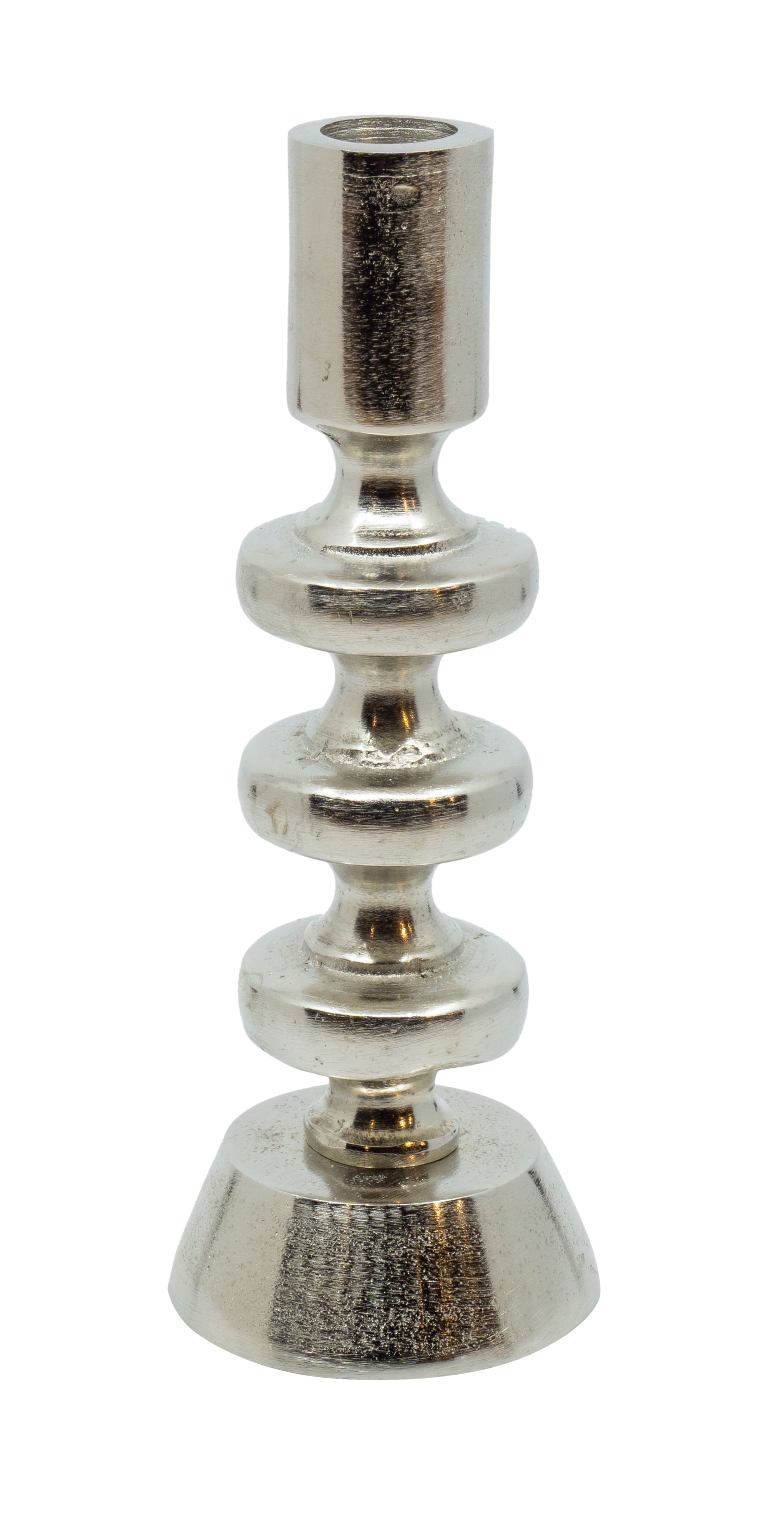 Kerzenständer für Stabkerzen Alu Nickel 7x7x20cm