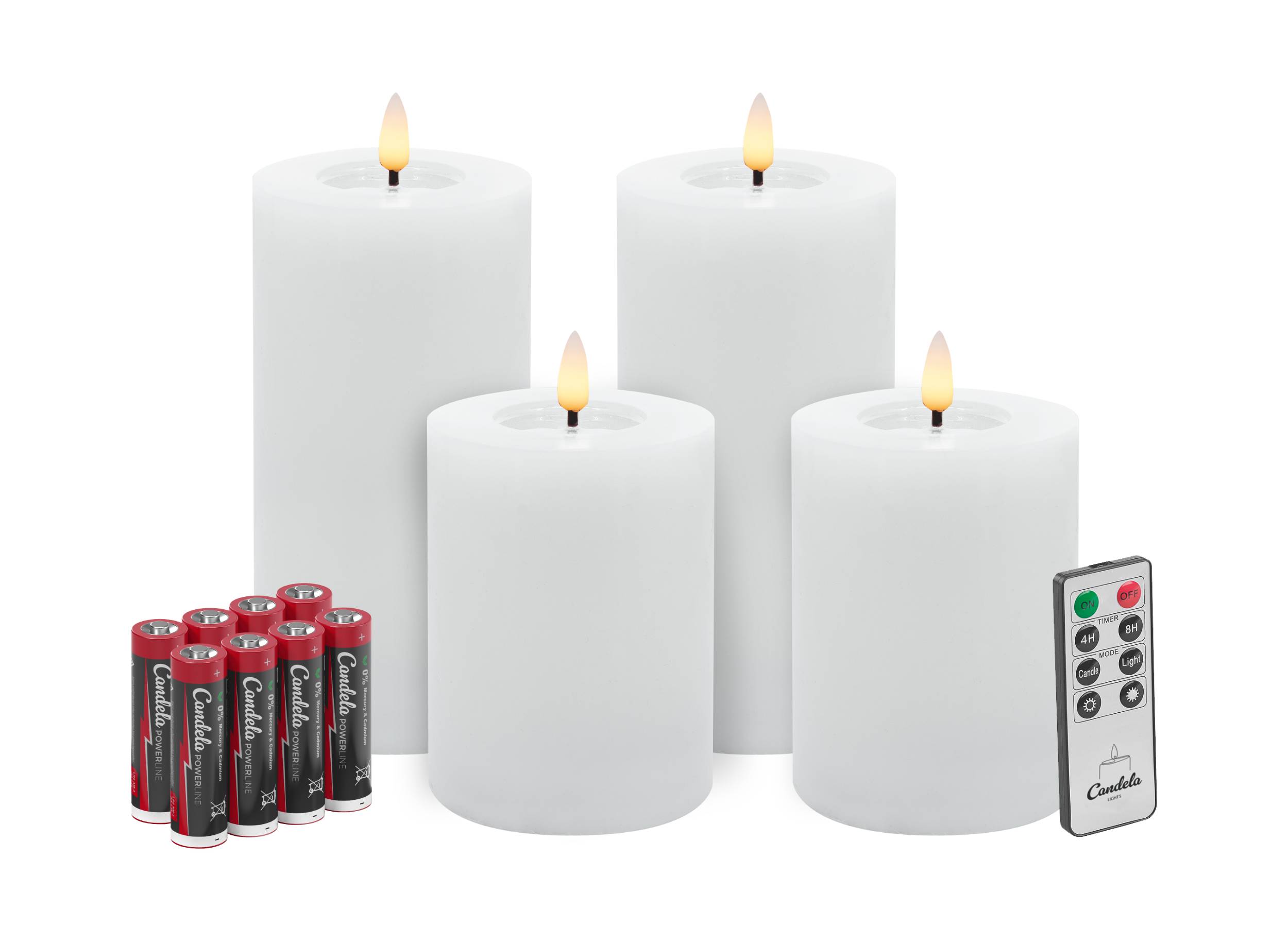 LED 4er Set W white 2x je 7,5x10/15