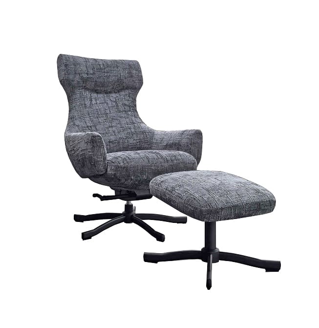 Relaxsessel + Fußhocker Monroe d-grau