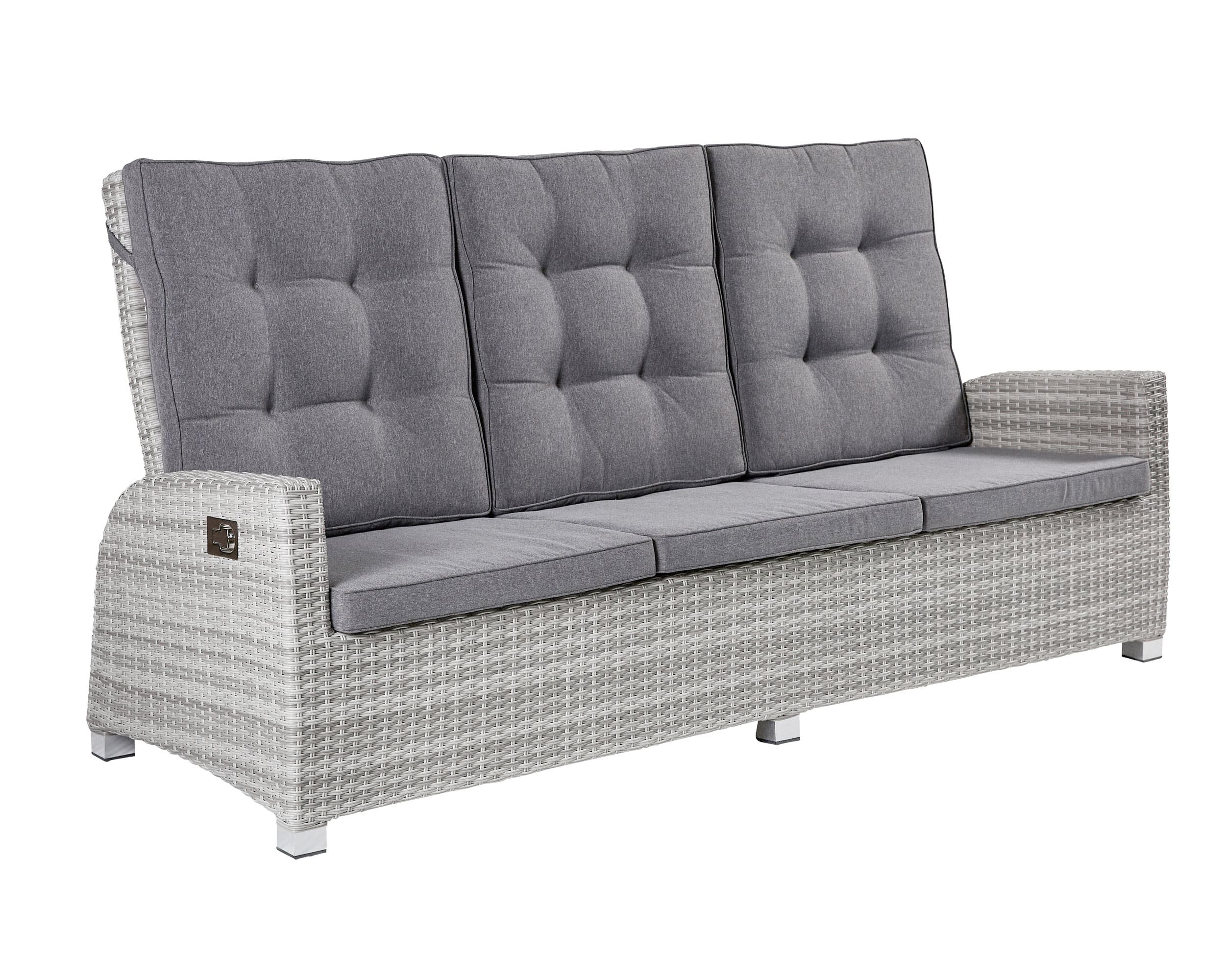 Living Sofa "Parma" white grey, 3-Sitzer, inkl. Sk