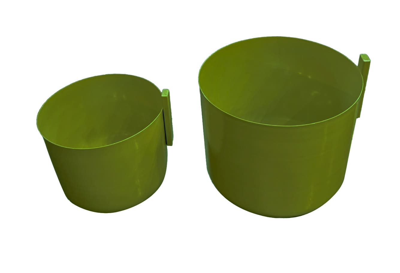 Übertopf S/2 Eisen uni moos