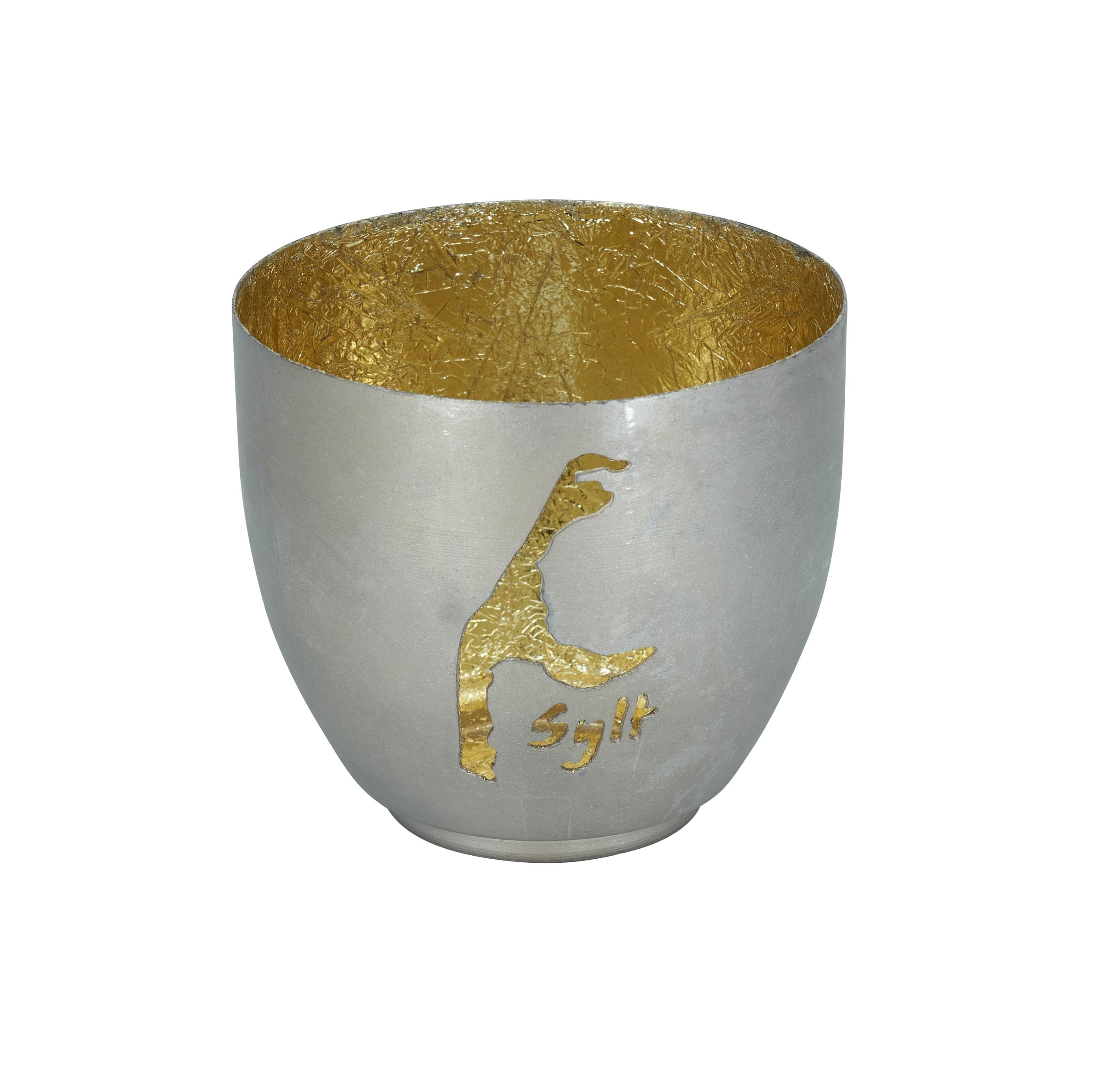 Votiv Bali Sylt powder beige gold metallic D=10cm H=9cm