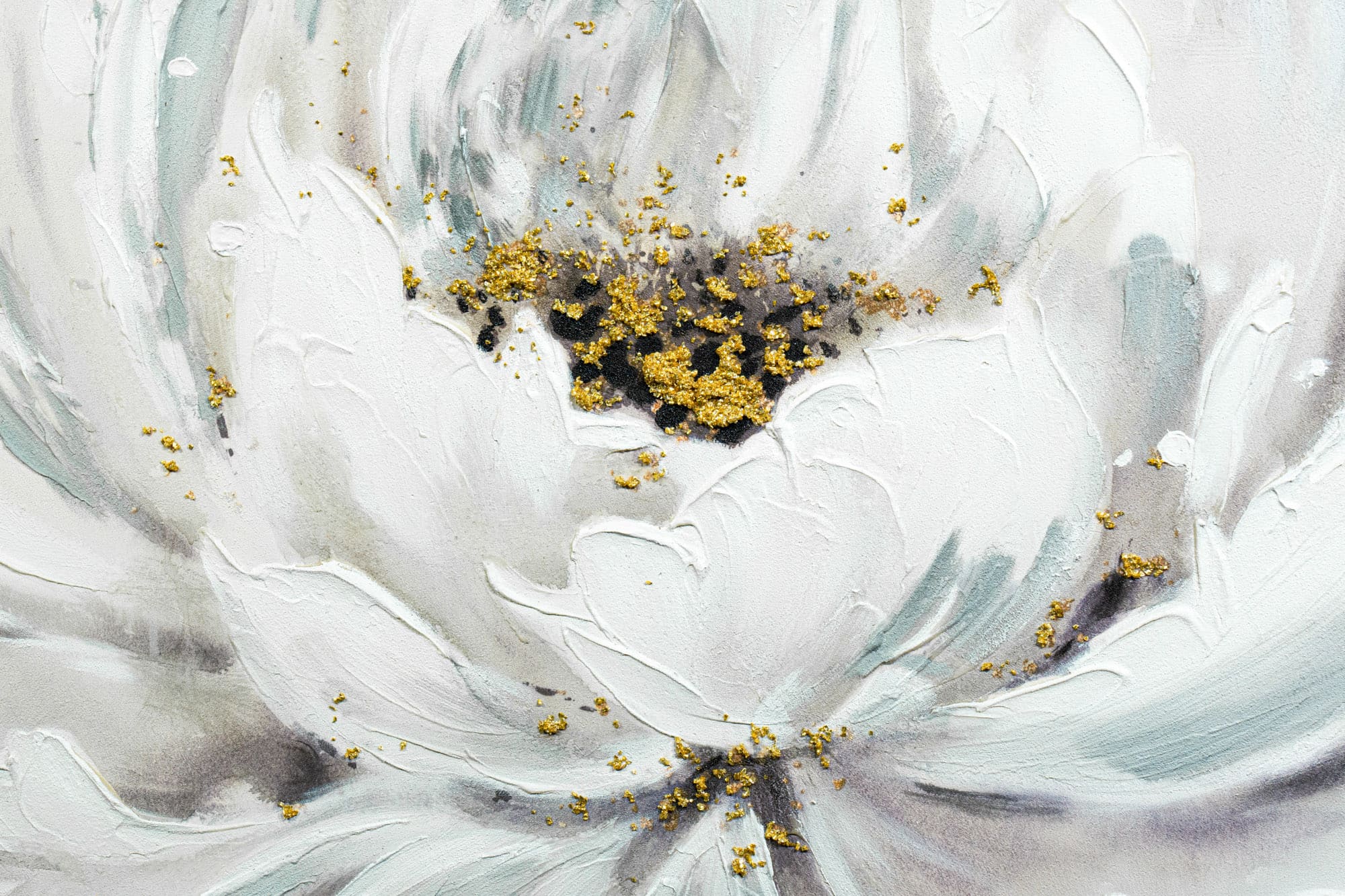 Ölbild weiße Blüte 120x90cm