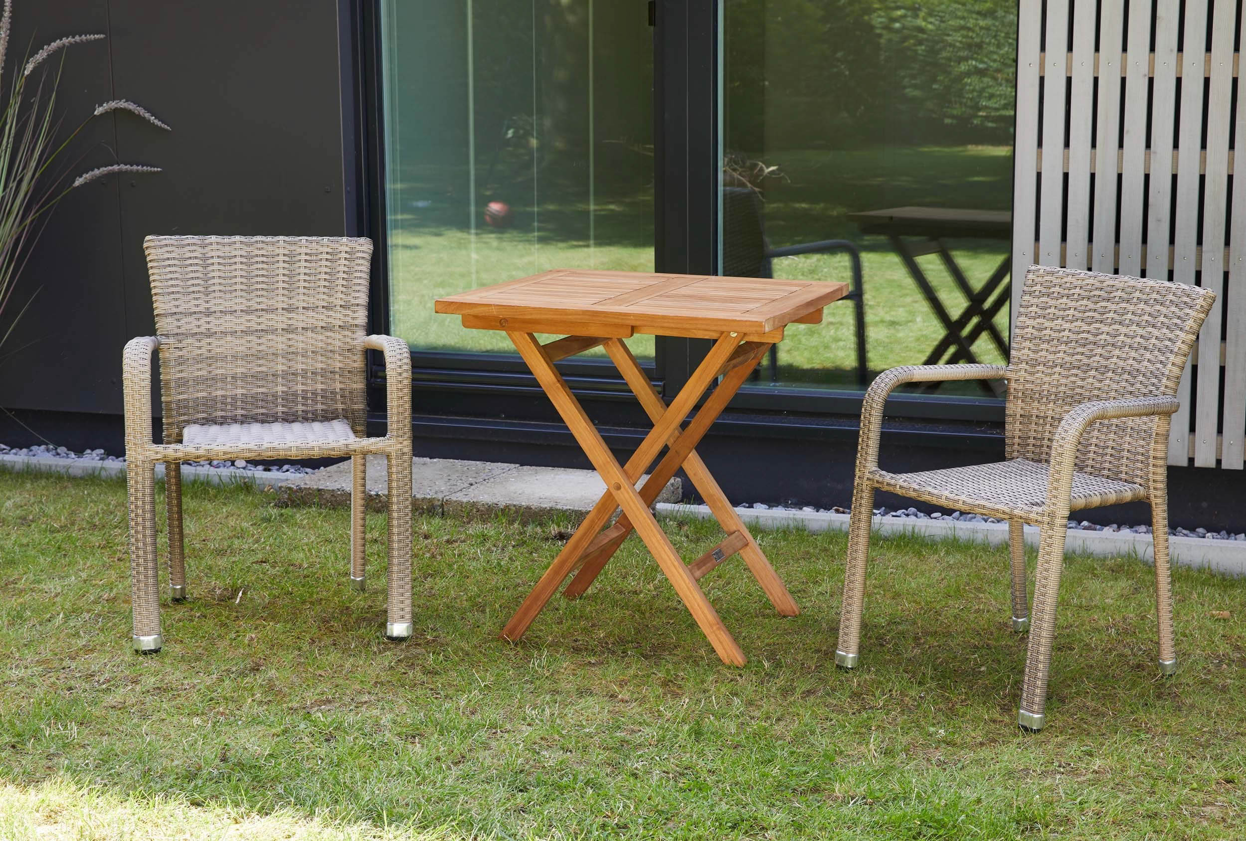 Bistrotisch Riva Teak 4-eckig geschraubt, klappbar