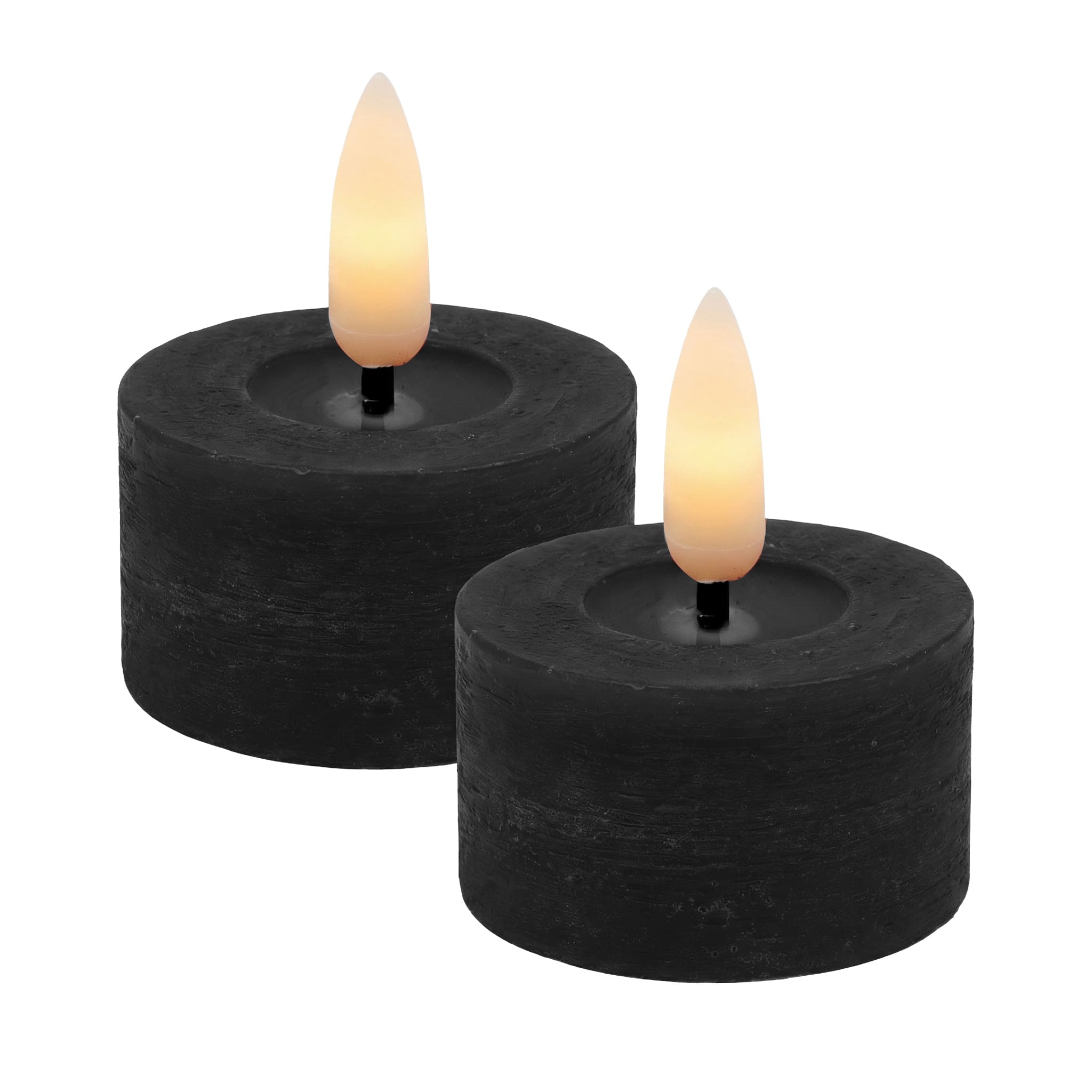 LED Teelicht Set black rustic 4,5x2,5