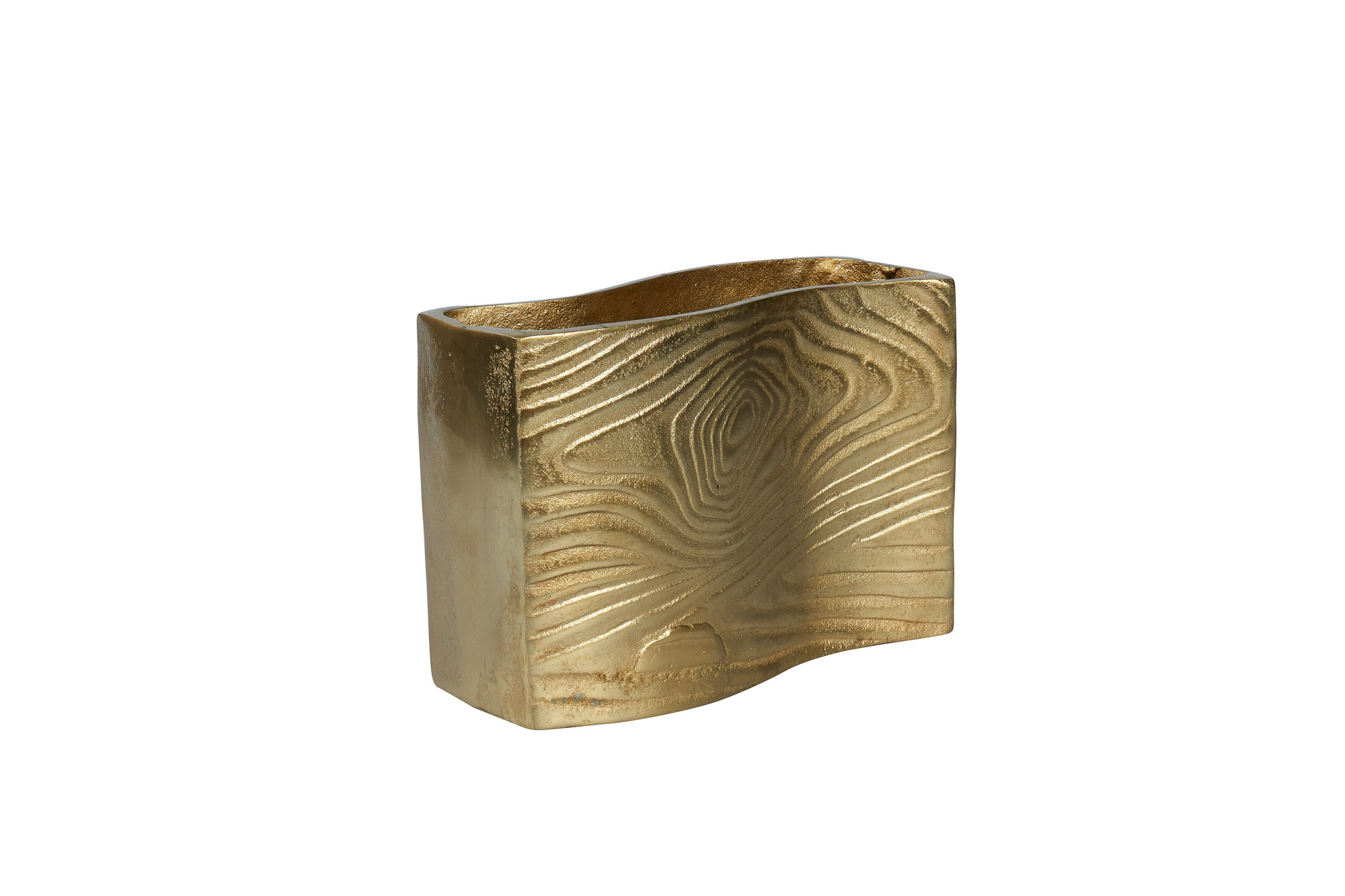Vase Wellenform Alu gold 25x9x18cm