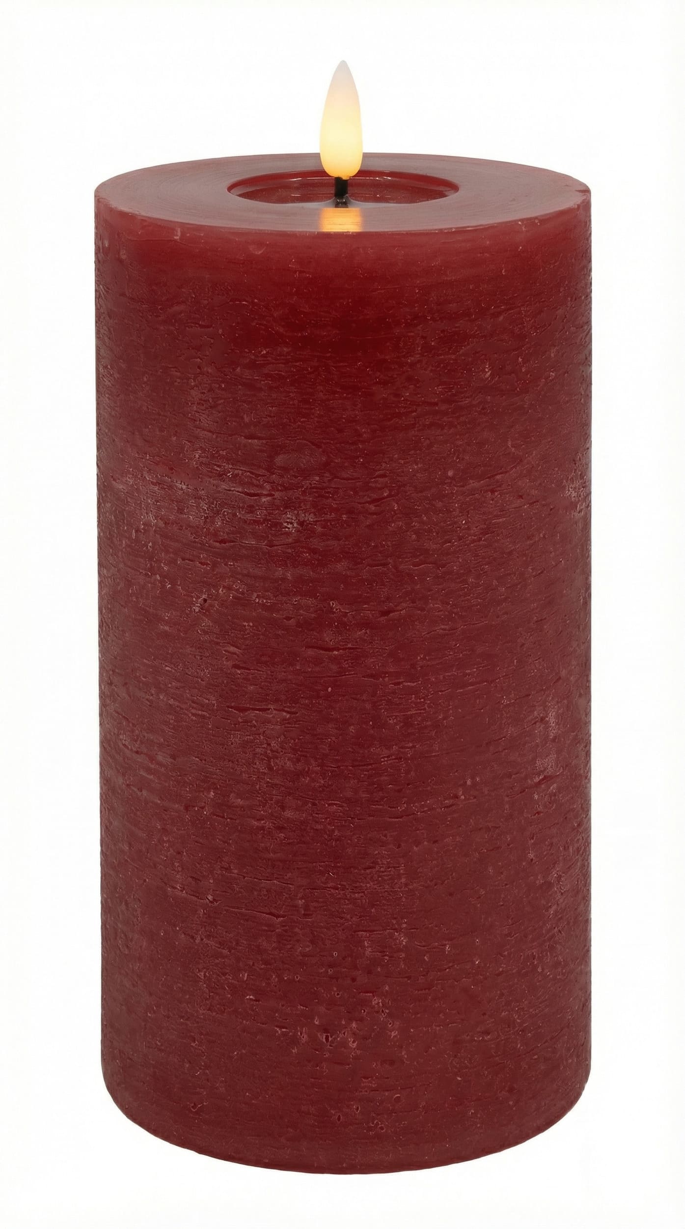 LED Stumpenkerze red rustic 10x20