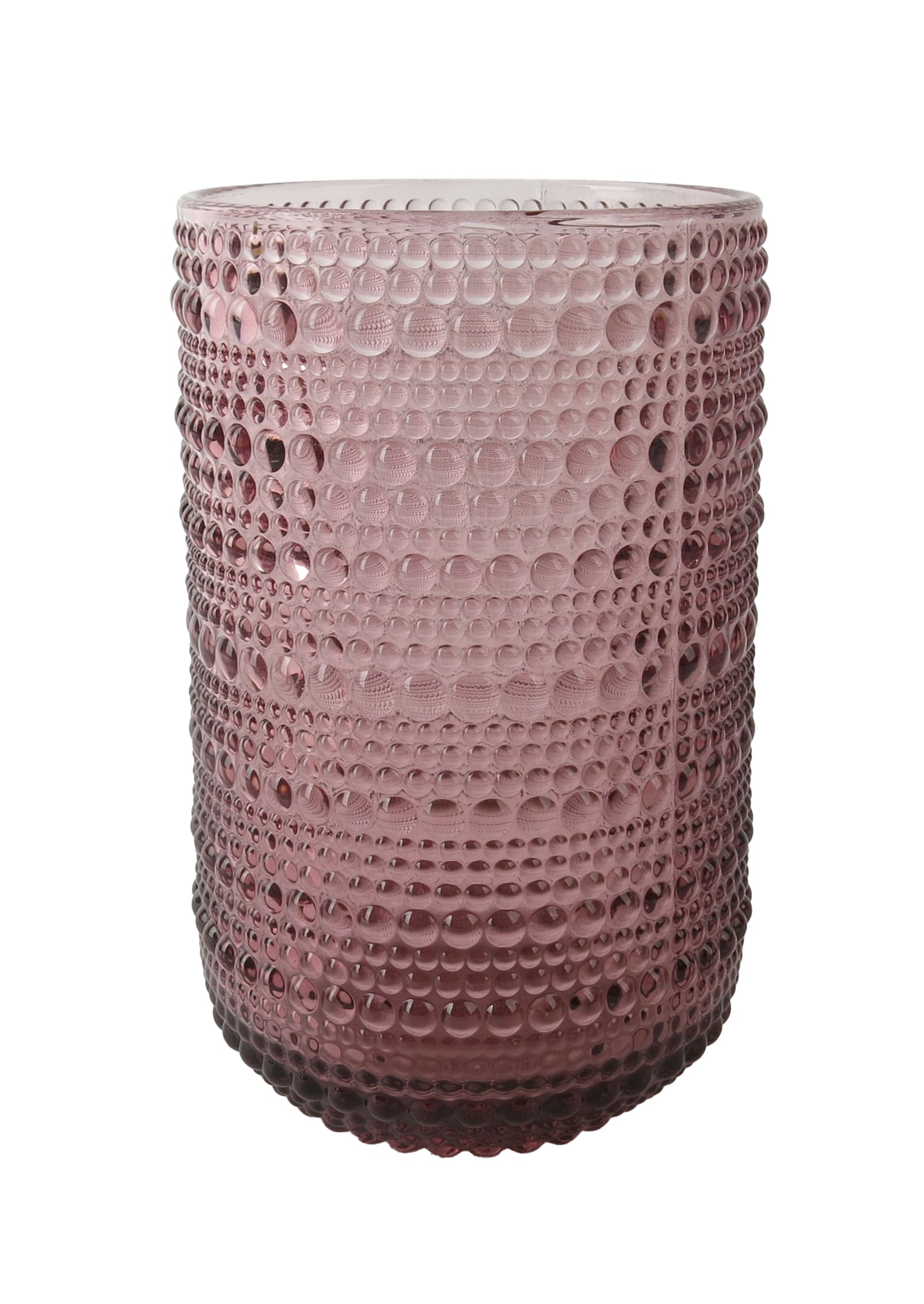 Votivlicht Glas lila mit Punktstruktur 7,7x7,7x12,8cm