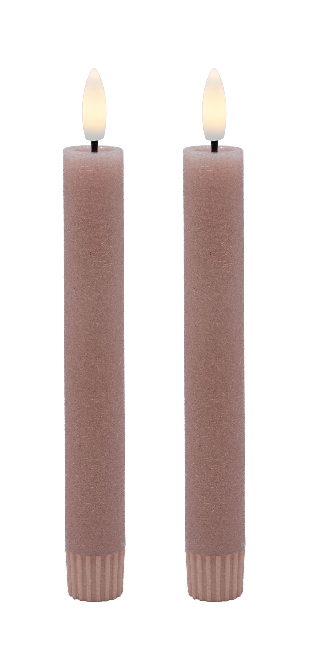 LED Stabkerzen Set rose rustic 2,2x16,5