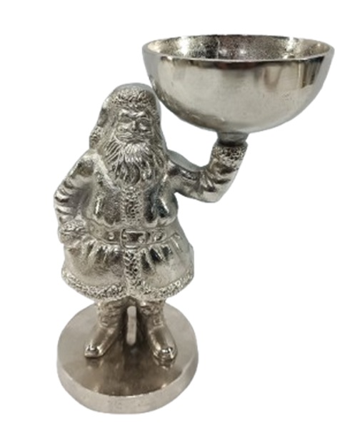 Deko Santa Schale Alu Nickel 15x18x27