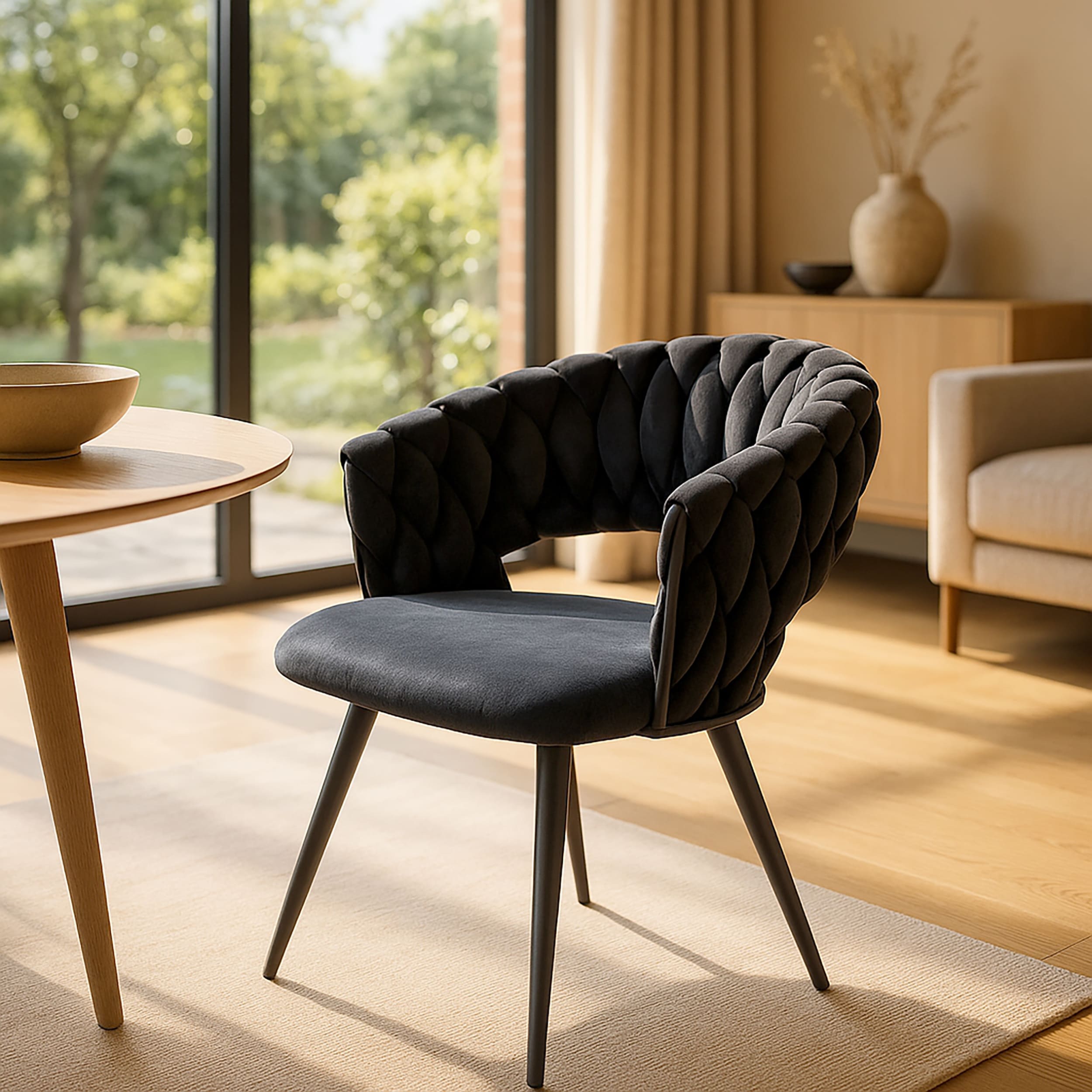 Stuhl Nancy Rückenlehne Velvet schwarz Stuhl Nancy Rückenlehne Velvet schwarz