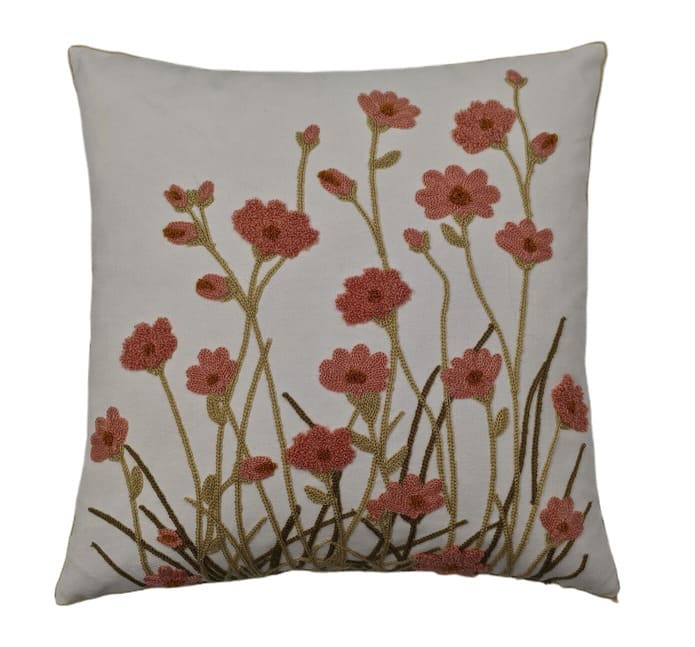 Kissen BW Mix Blumen rot 45x45cm