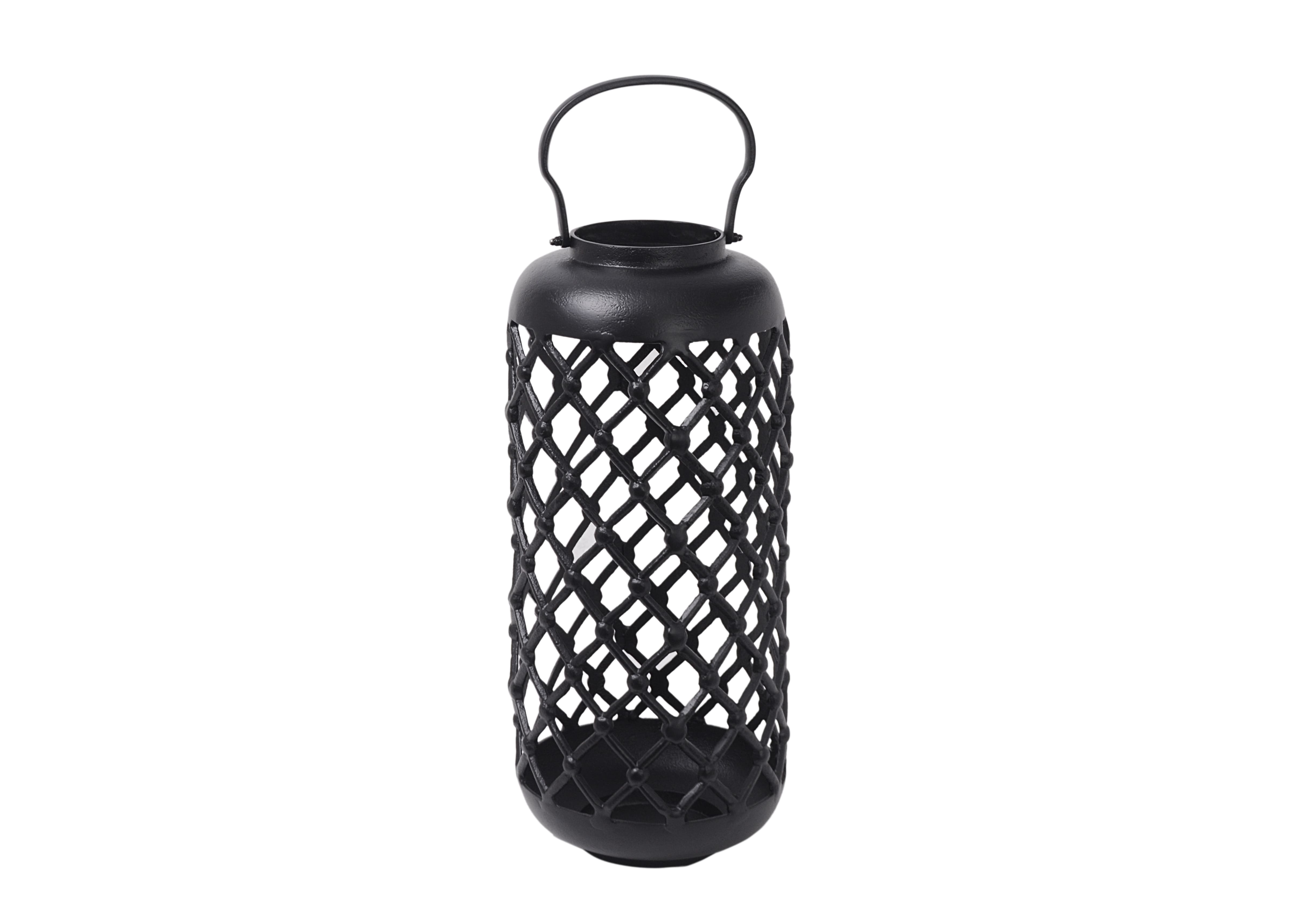 Laterne Alu schwarz 23x23x52cm